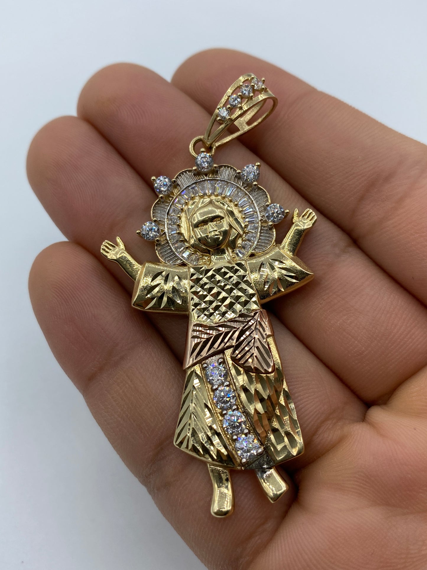 14K Baby Jesus Pendant 2.75"
