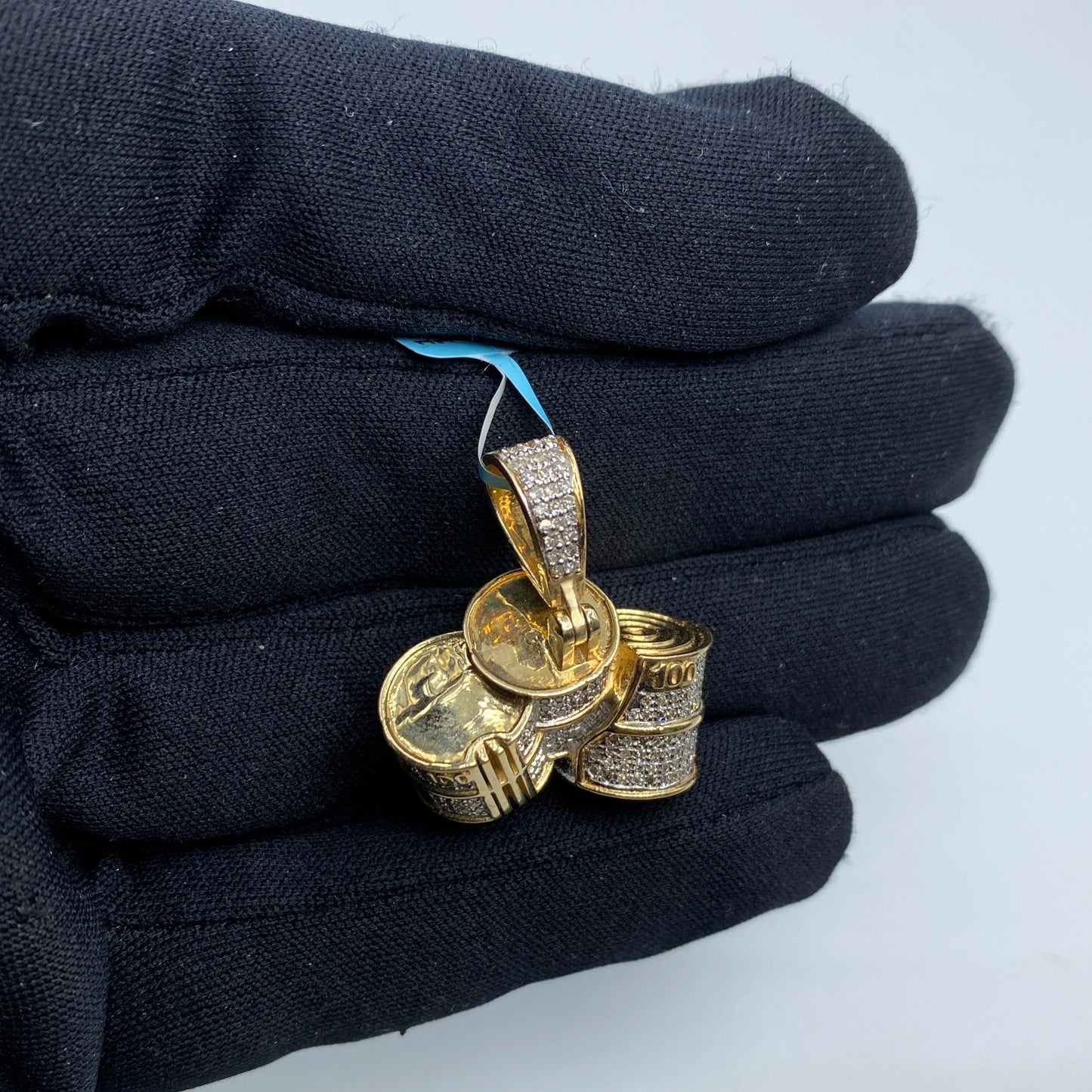 14K Bundles of Cash Diamond Pendant