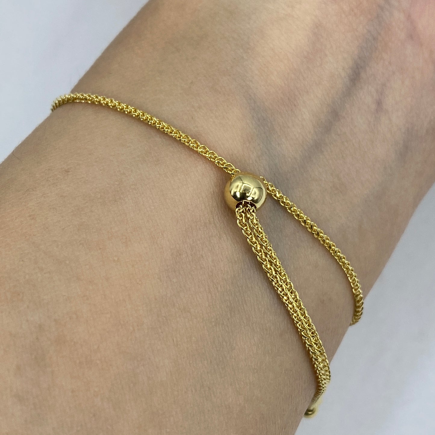 14K Evil Eye Adjustable Bracelet
