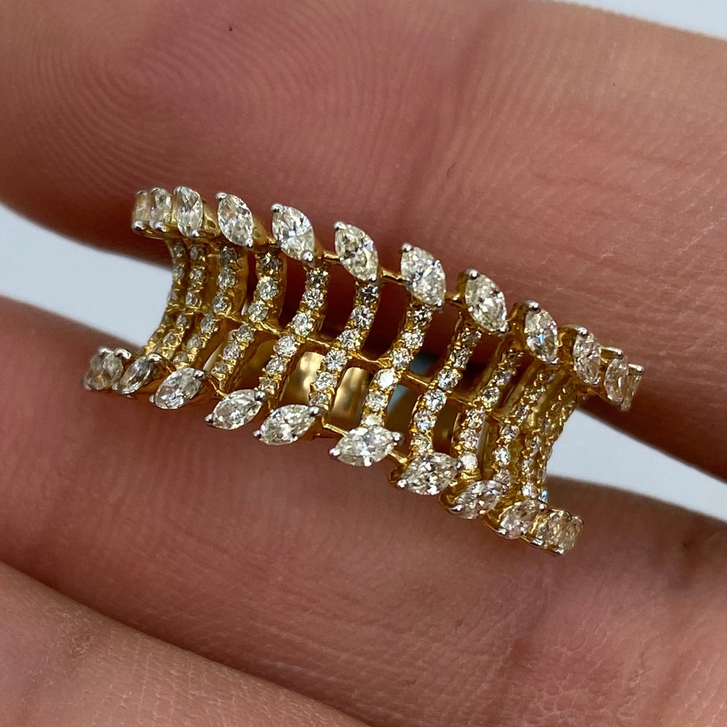 14K Floral Diamond Ring