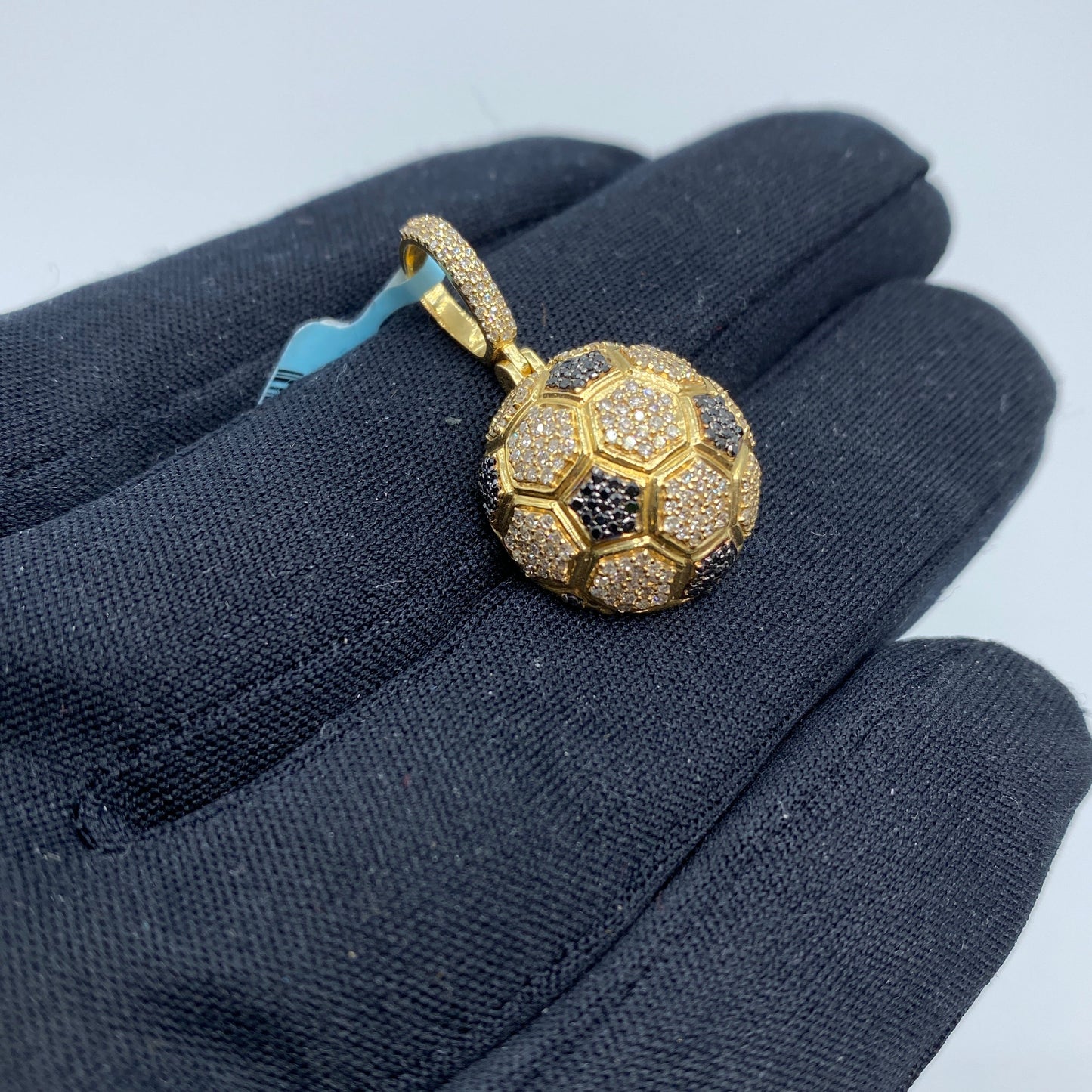 14K Soccer Ball Diamond Pendant