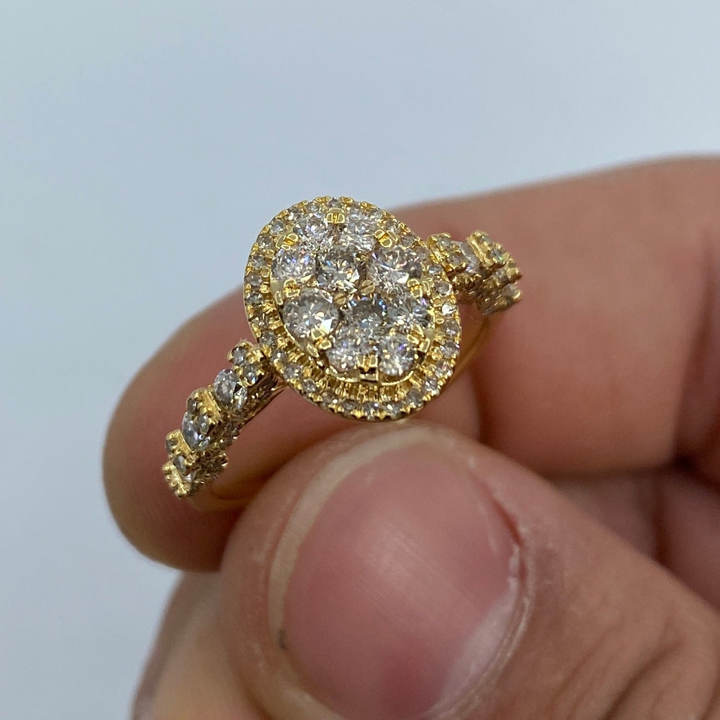 14K Princess Oval Diamond Engagement Ring