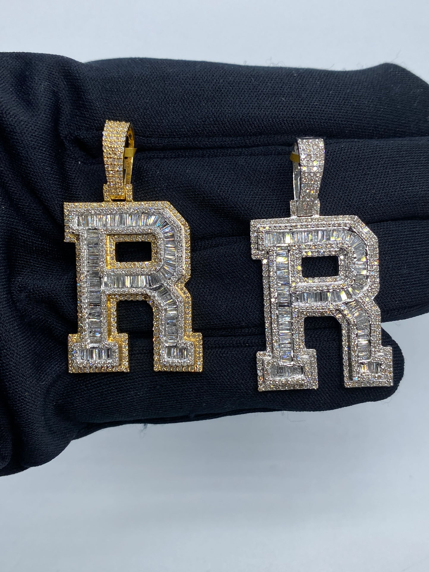 Initial R Baguette Pendant