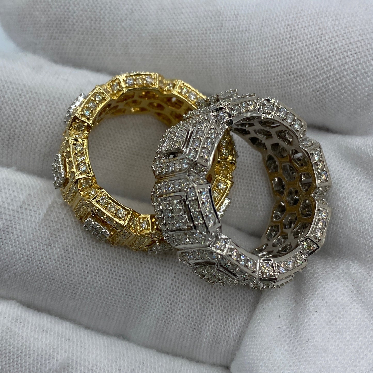 14K Eternity Square Diamond Baguette Ring