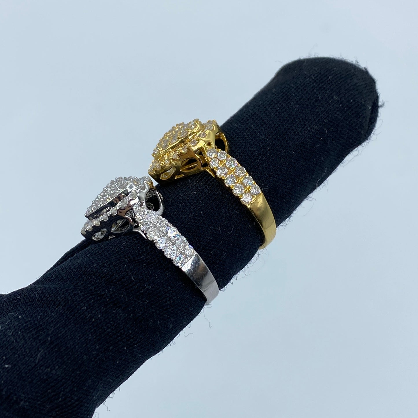 14K Heart Halo Diamond Ring