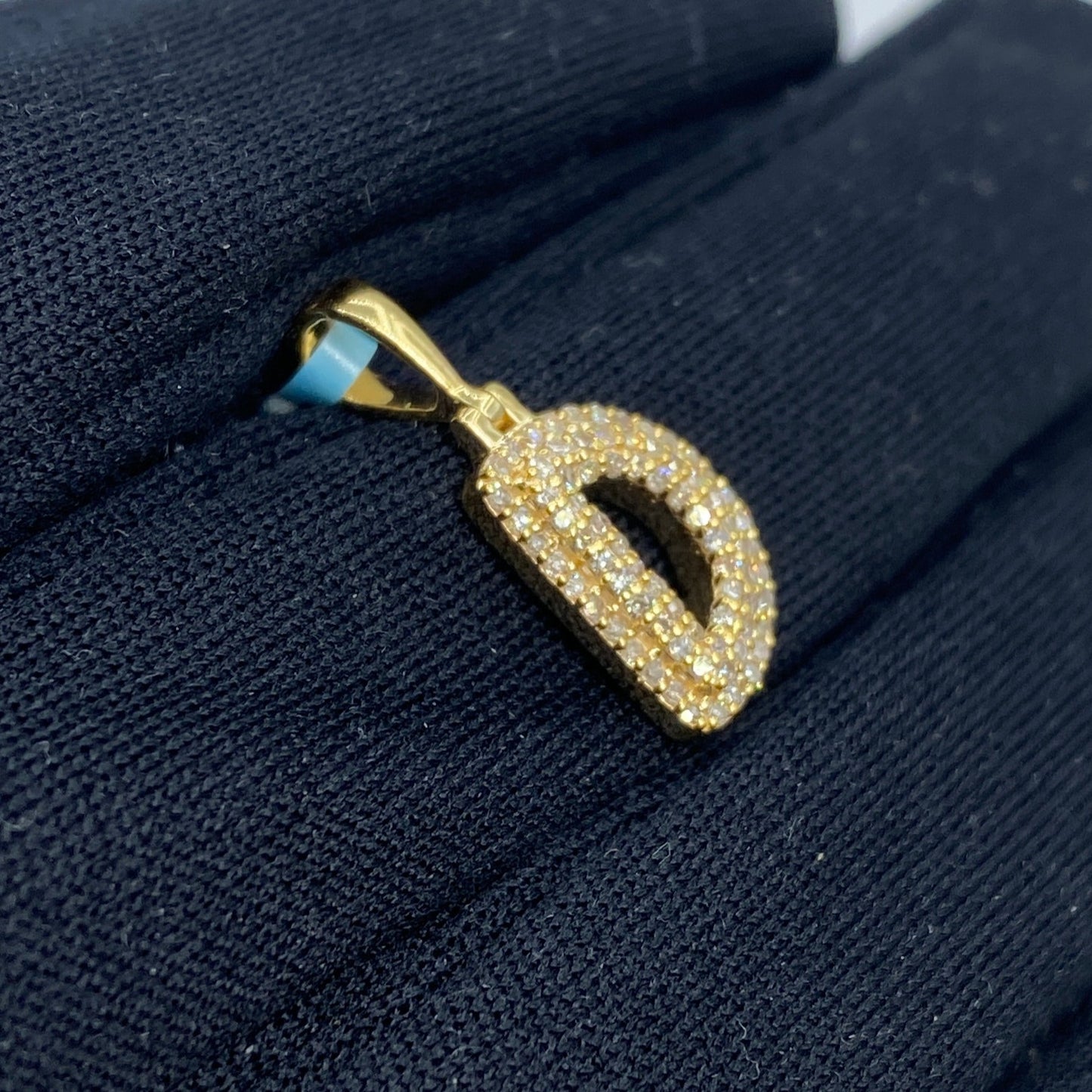 14K Initial D Bubble Pendant