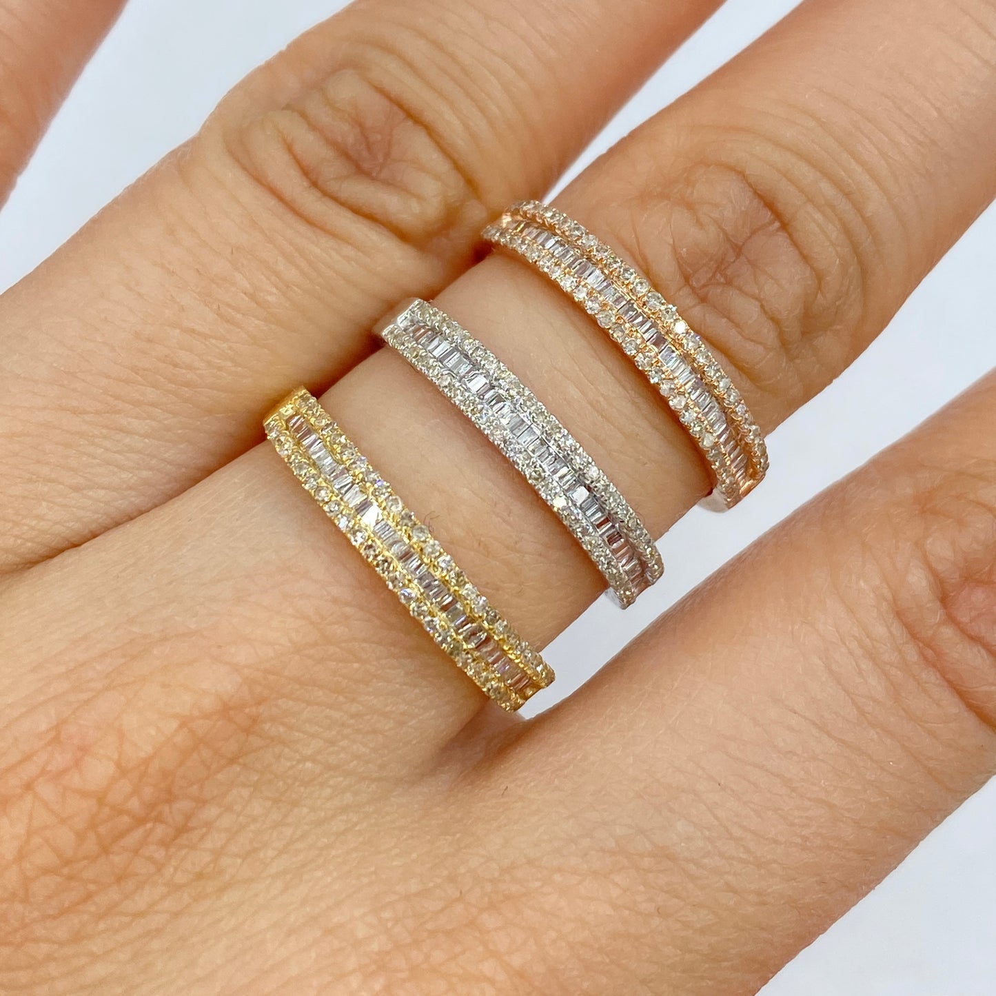 10K Diamond Baguette Band
