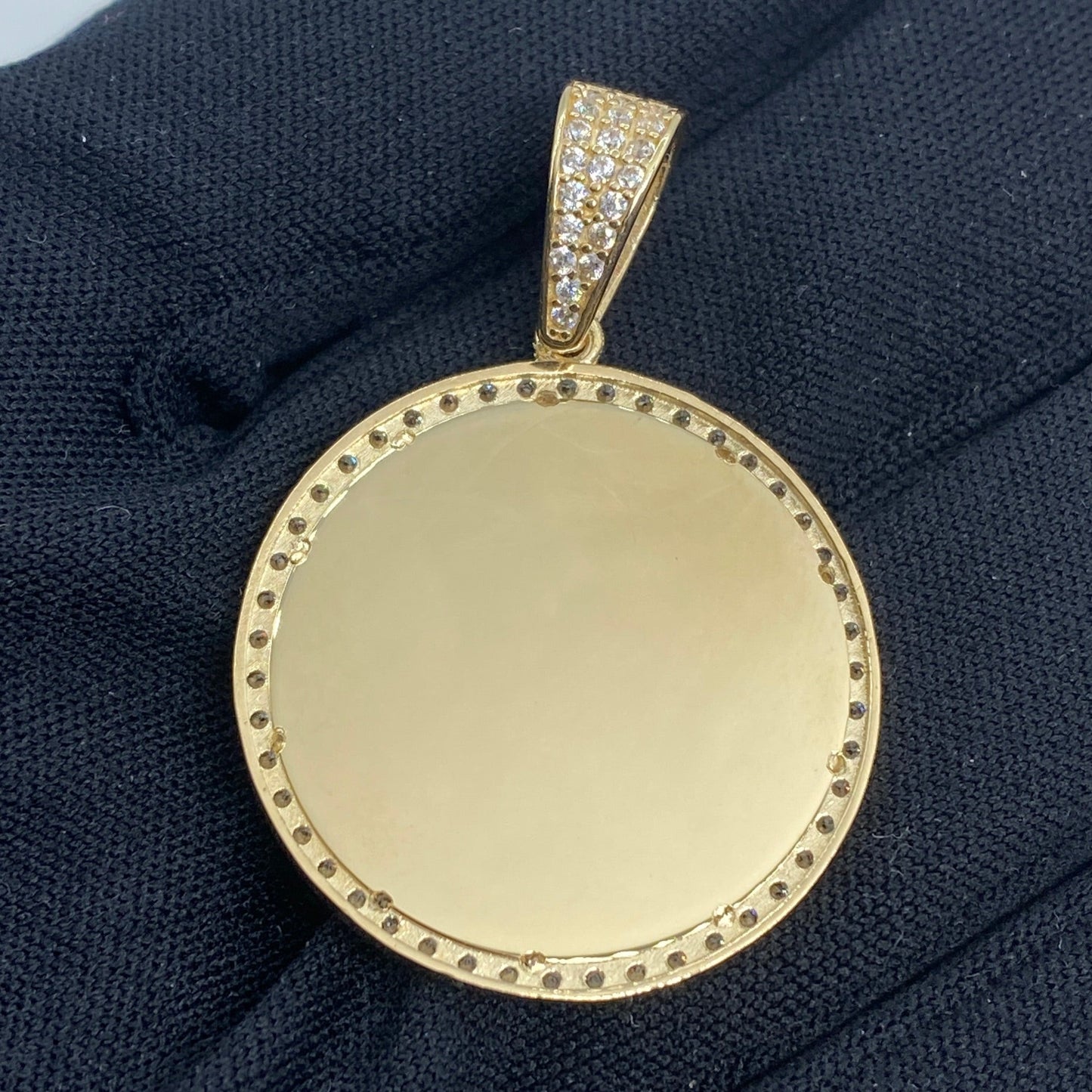 14K Circle Picture Photo Pendant
