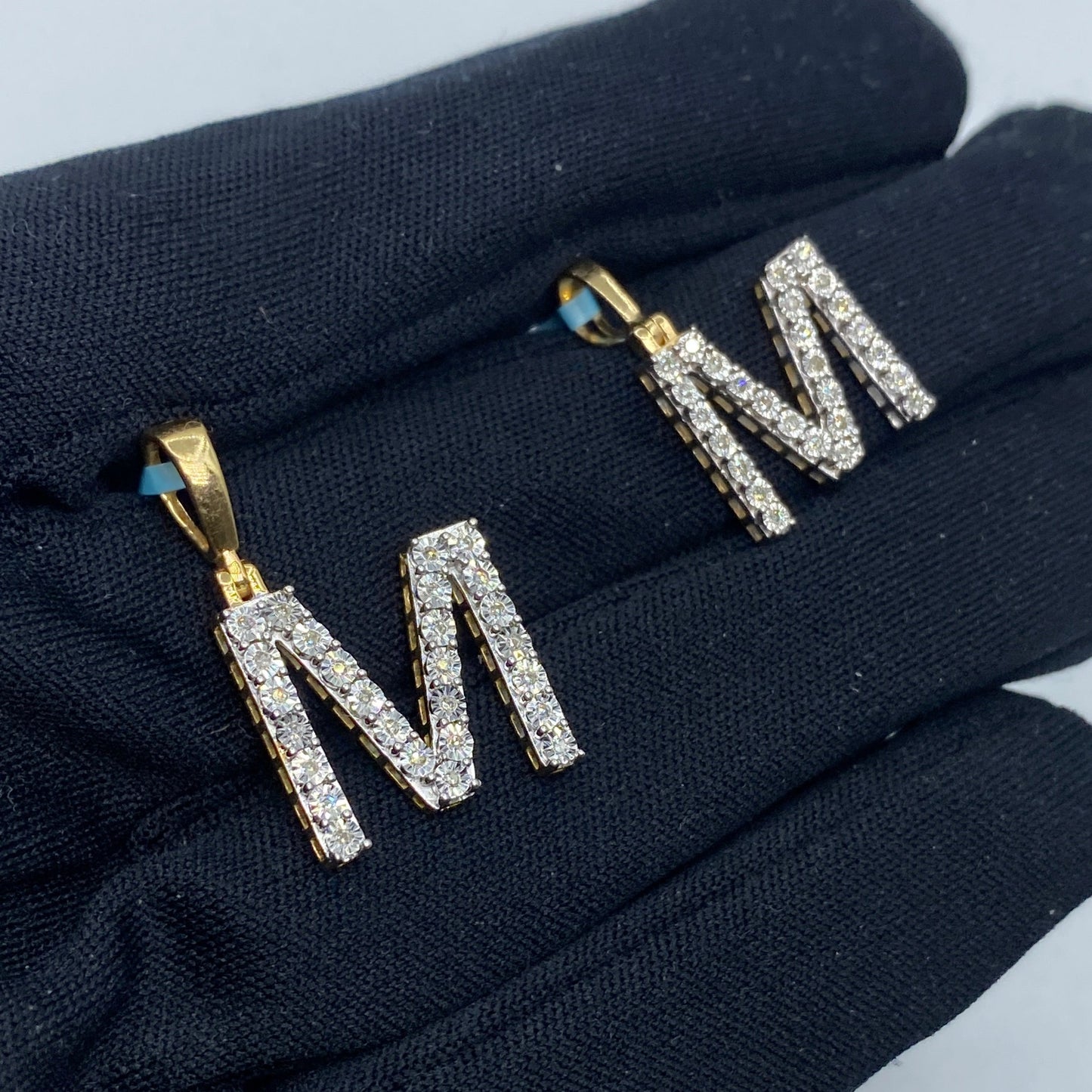 14k Single Stone Initial M Pendant