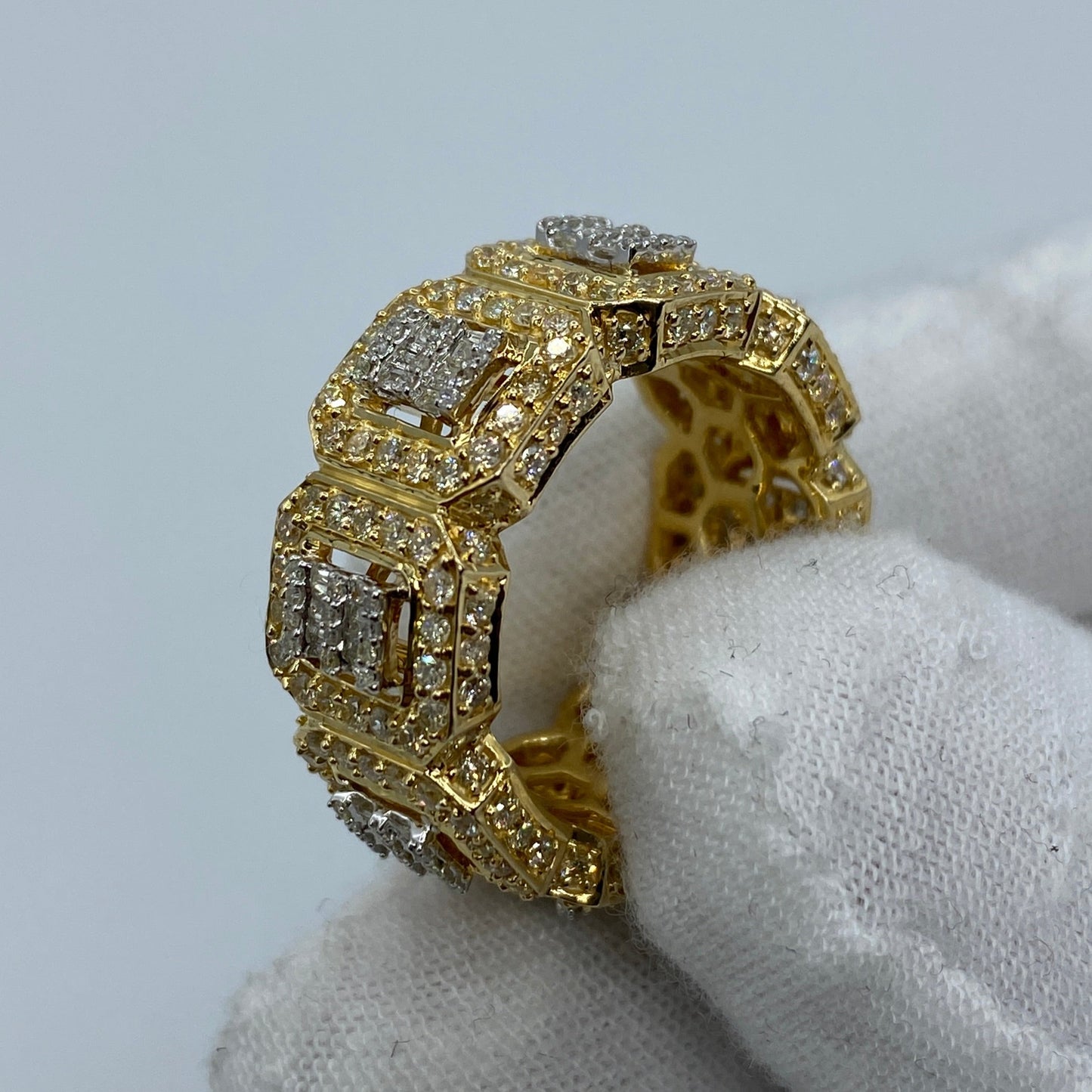 14K Eternity Square Diamond Baguette Ring