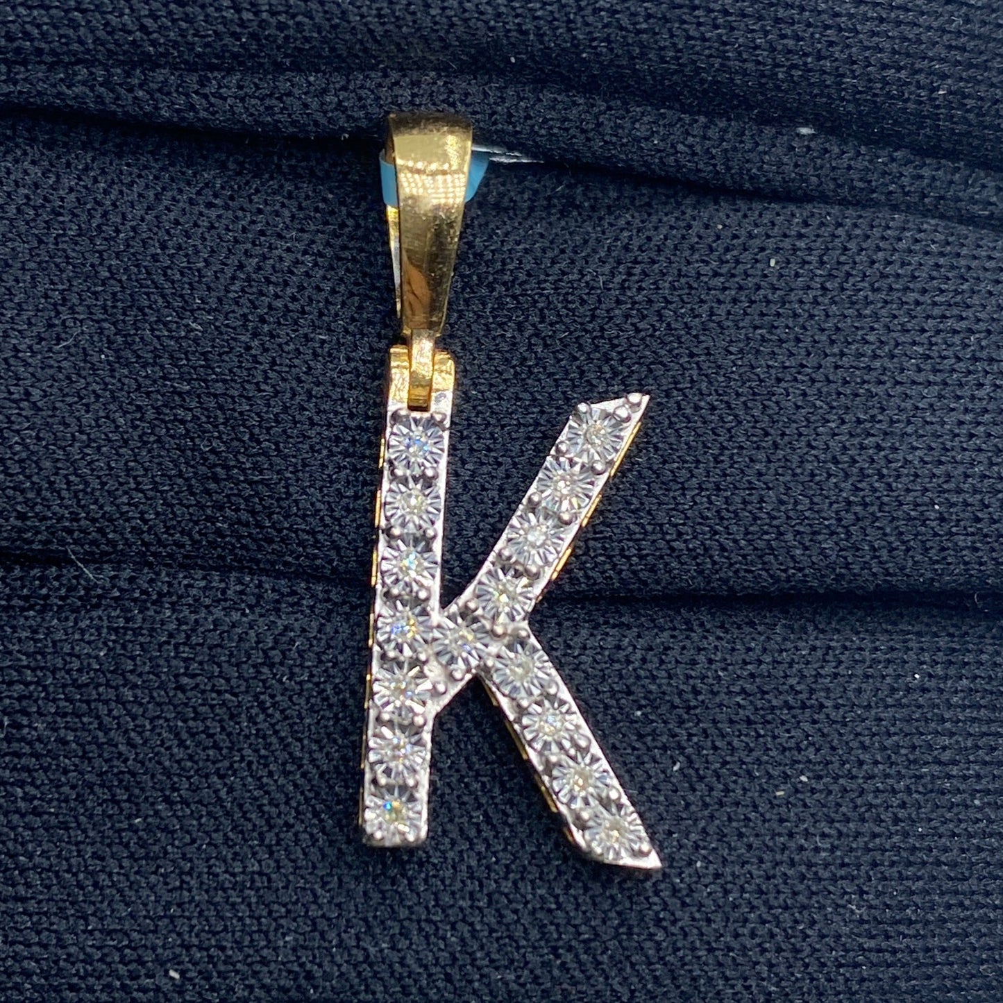 14k Single Stone Initial K Pendant