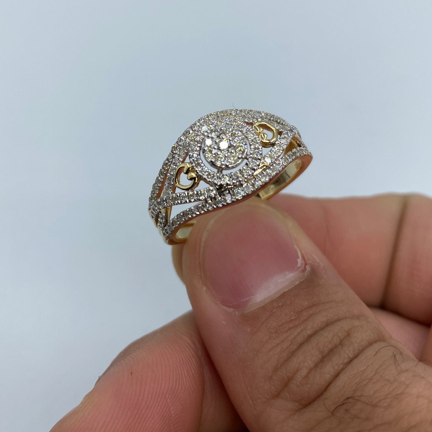 14K Love Cage Diamond Engagement Ring