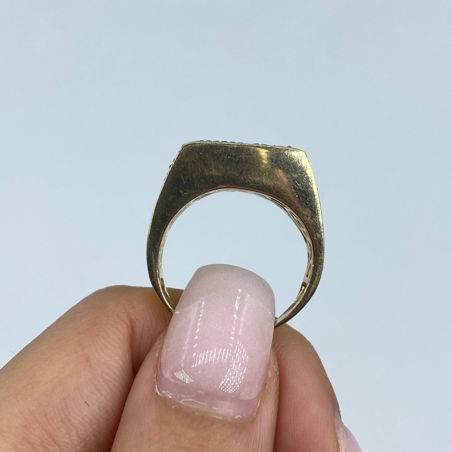 10K Square Black Diamond Ring