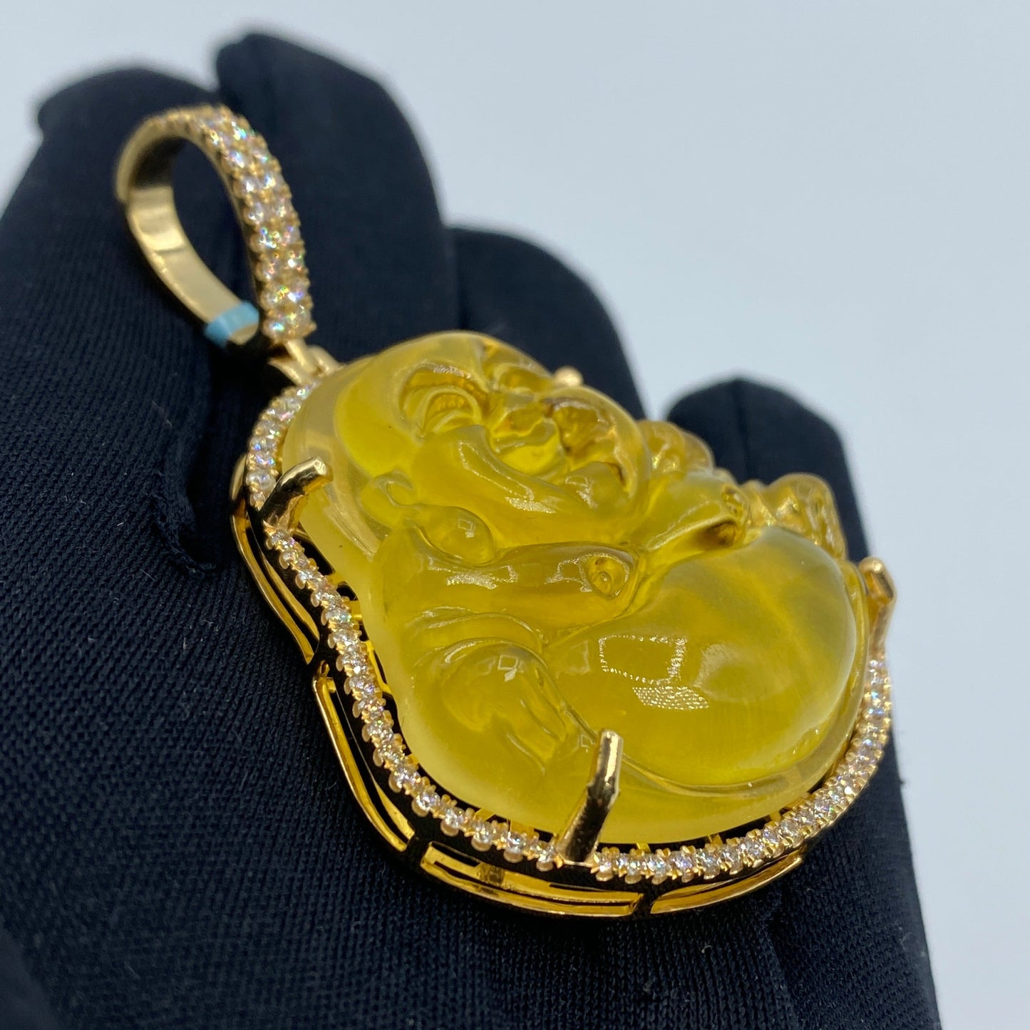 14K Buddha Diamond Pendant
