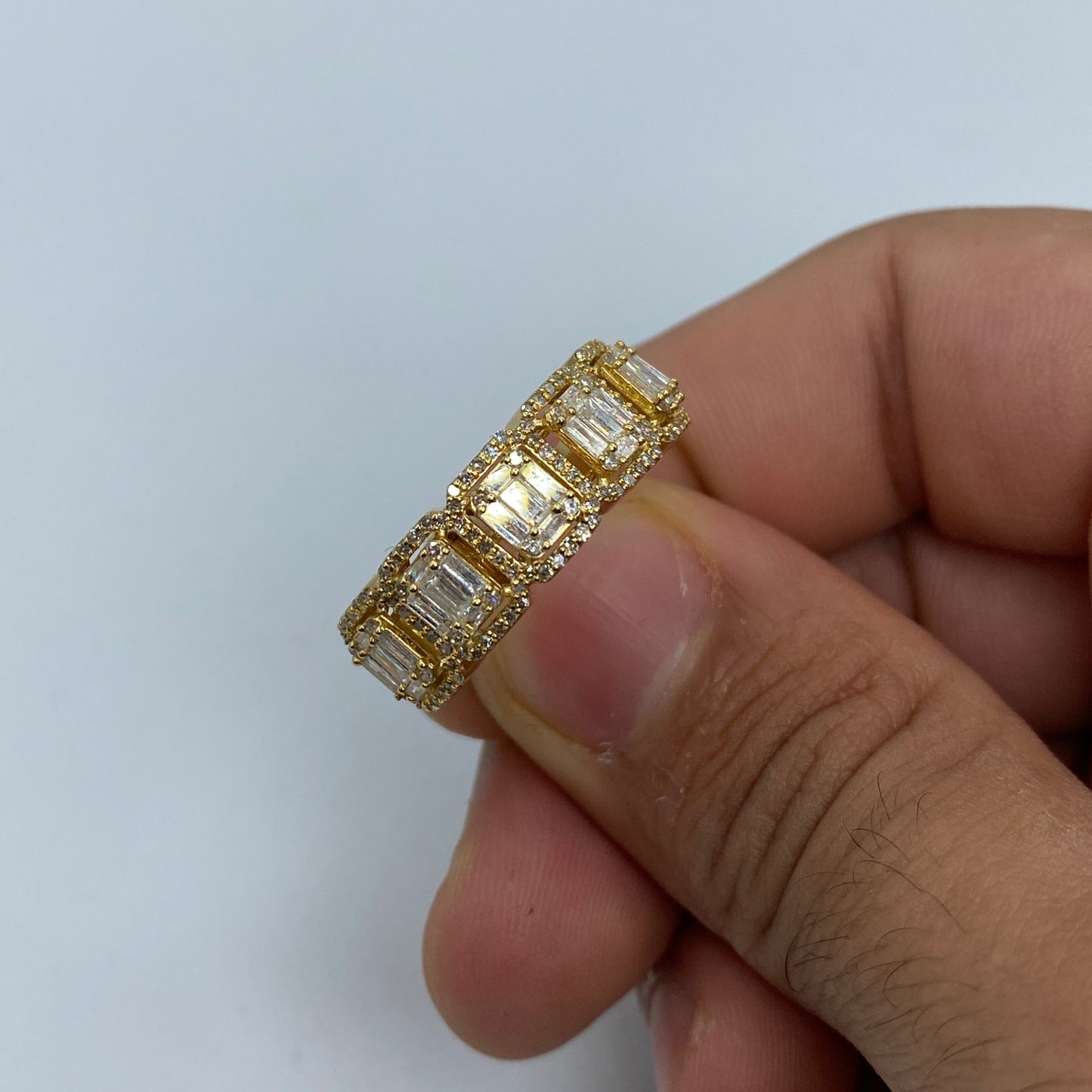 14K Diamond Baguette Squares Band