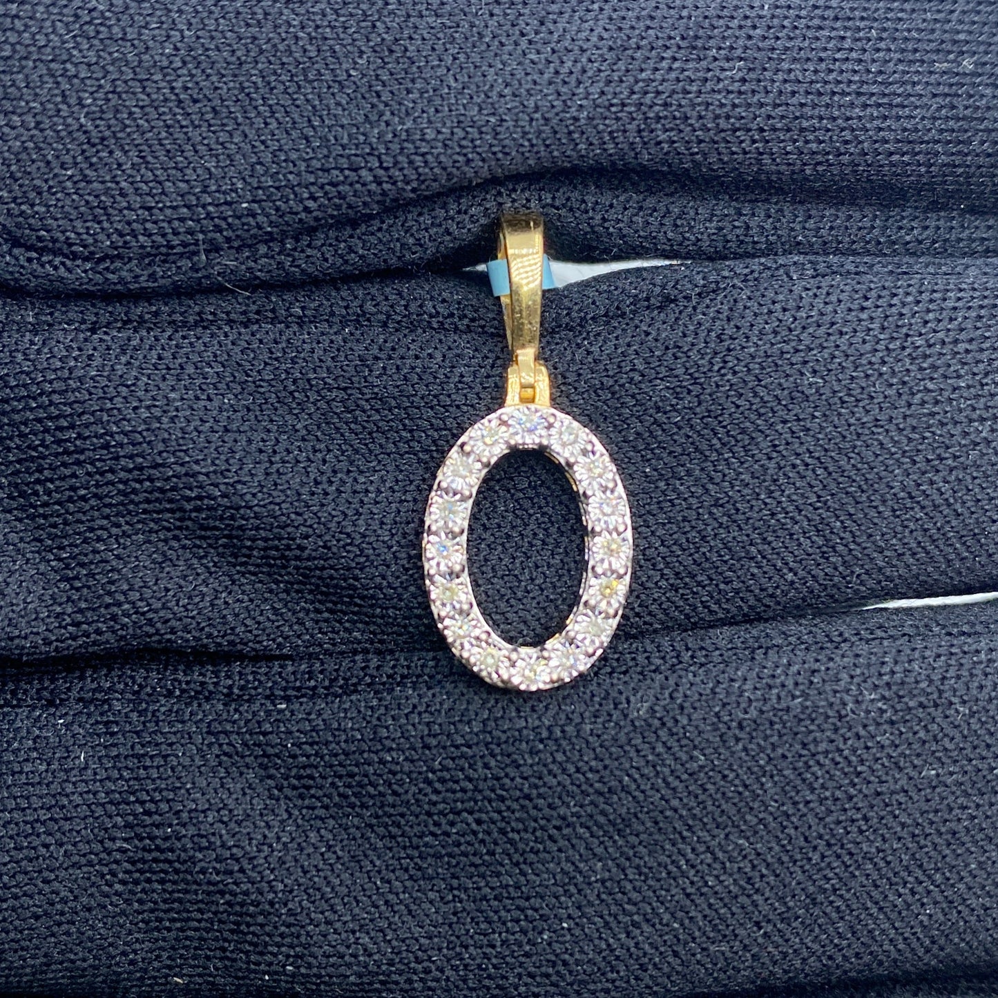 14k Single Stone Initial O Pendant