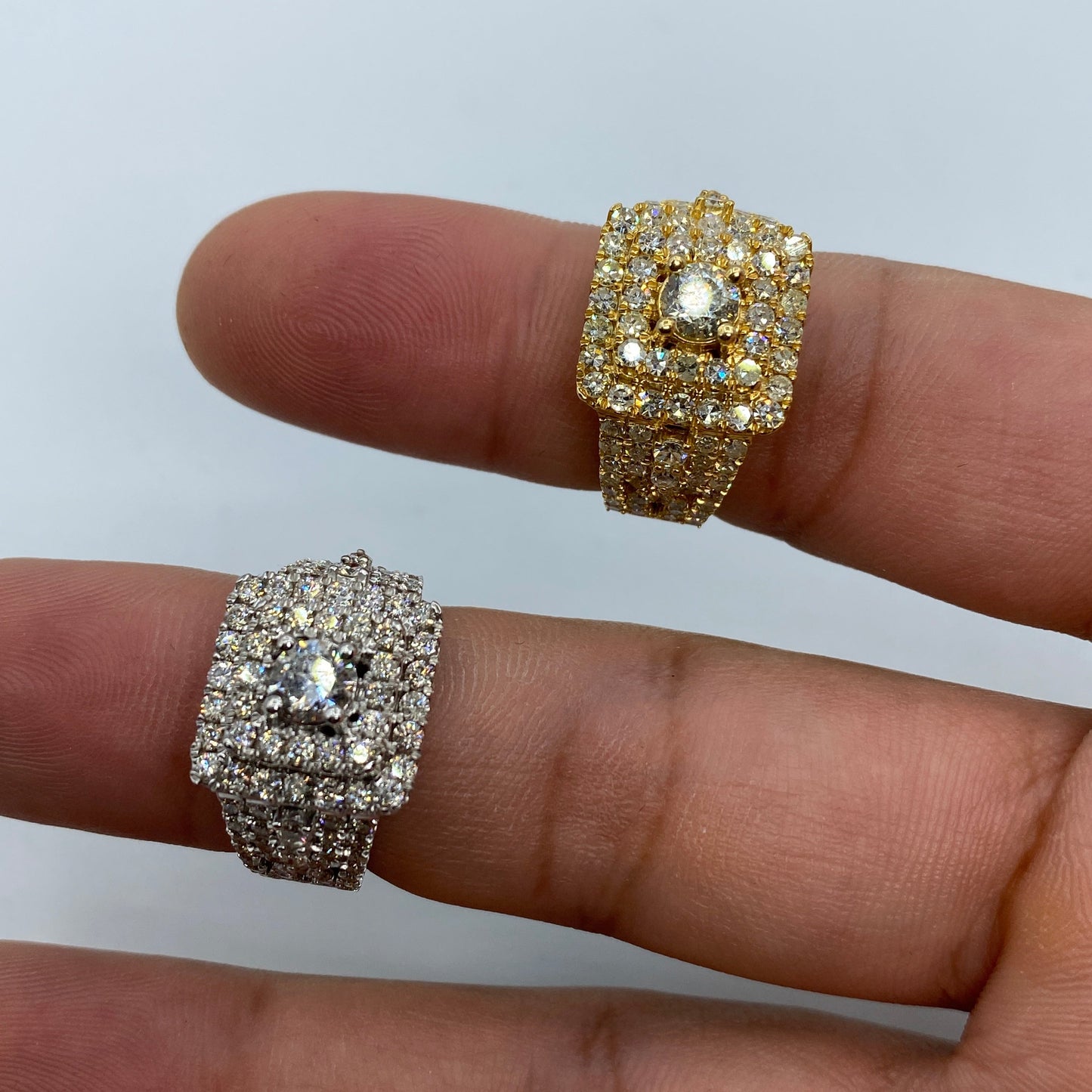 14K Square Engagement Diamond Ring