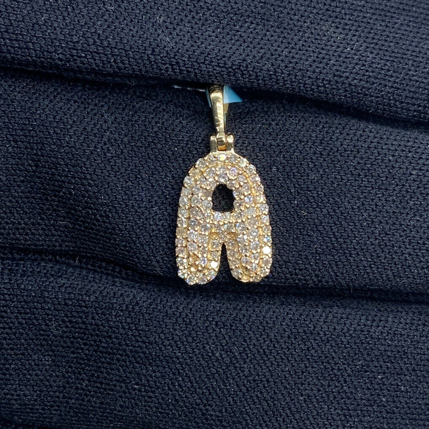 14k Initial A Bubble Pendant