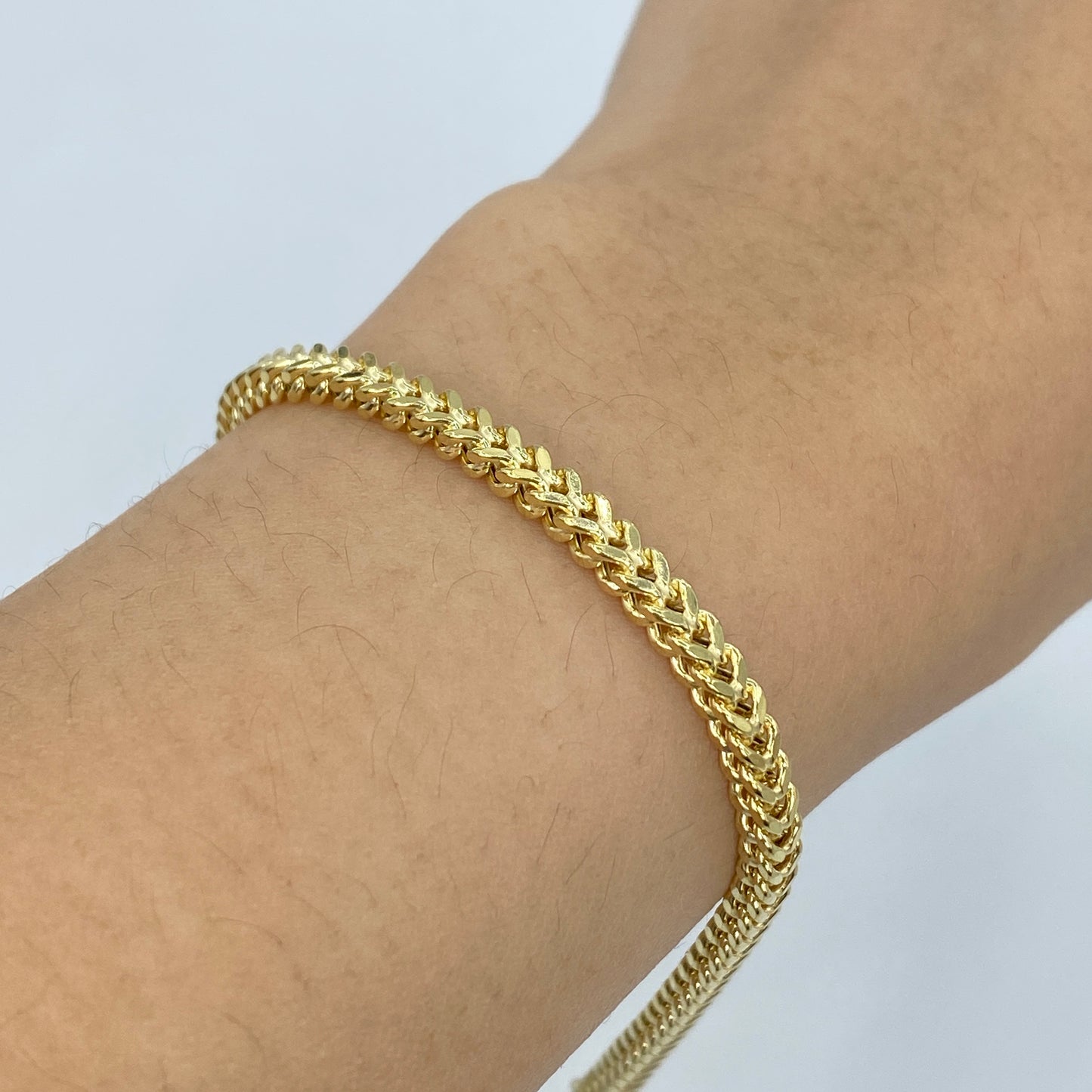 10K Box Chain Link Anklet 10"