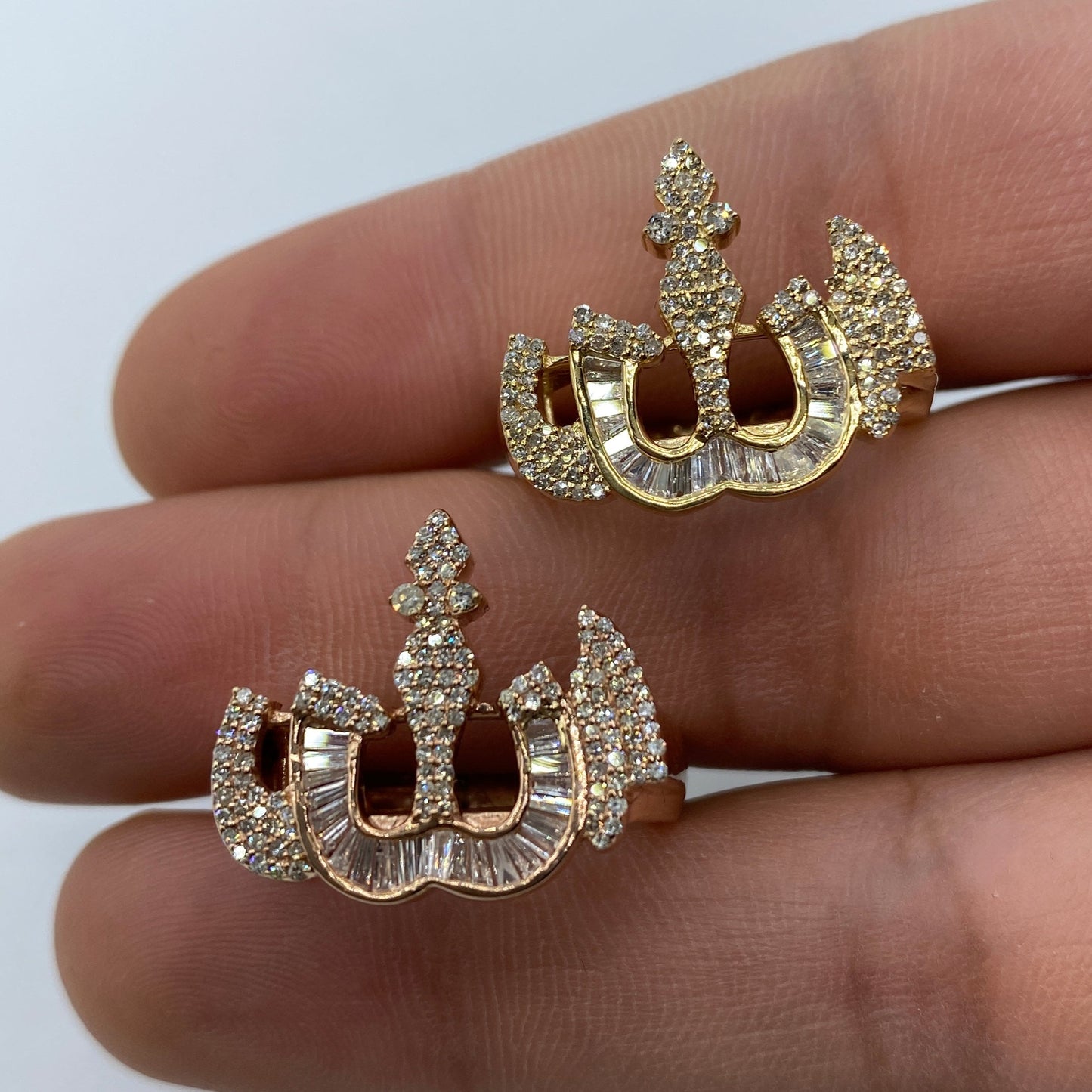 10K Allah Diamond Baguette Ring