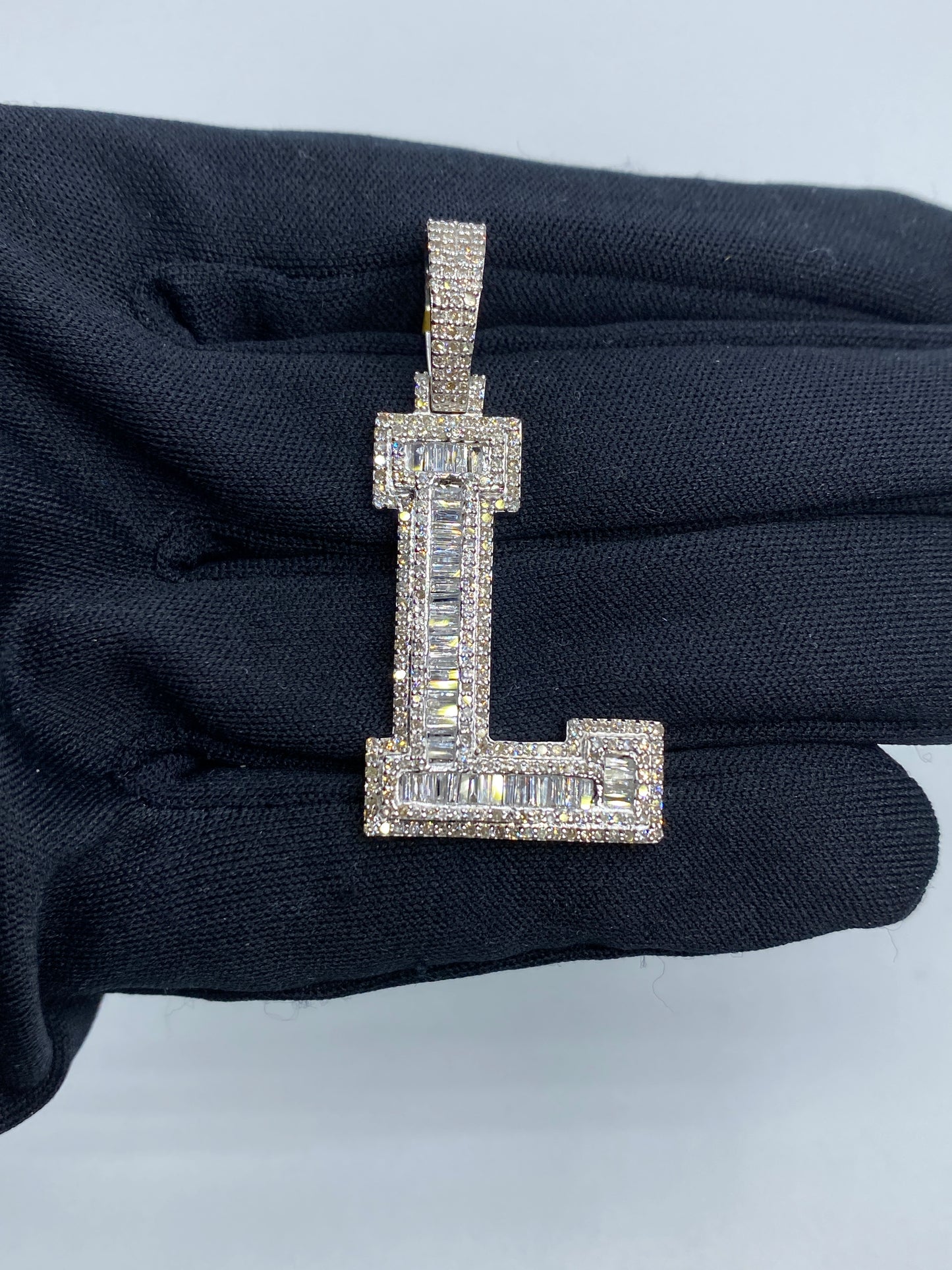 Initial L Baguette Pendant