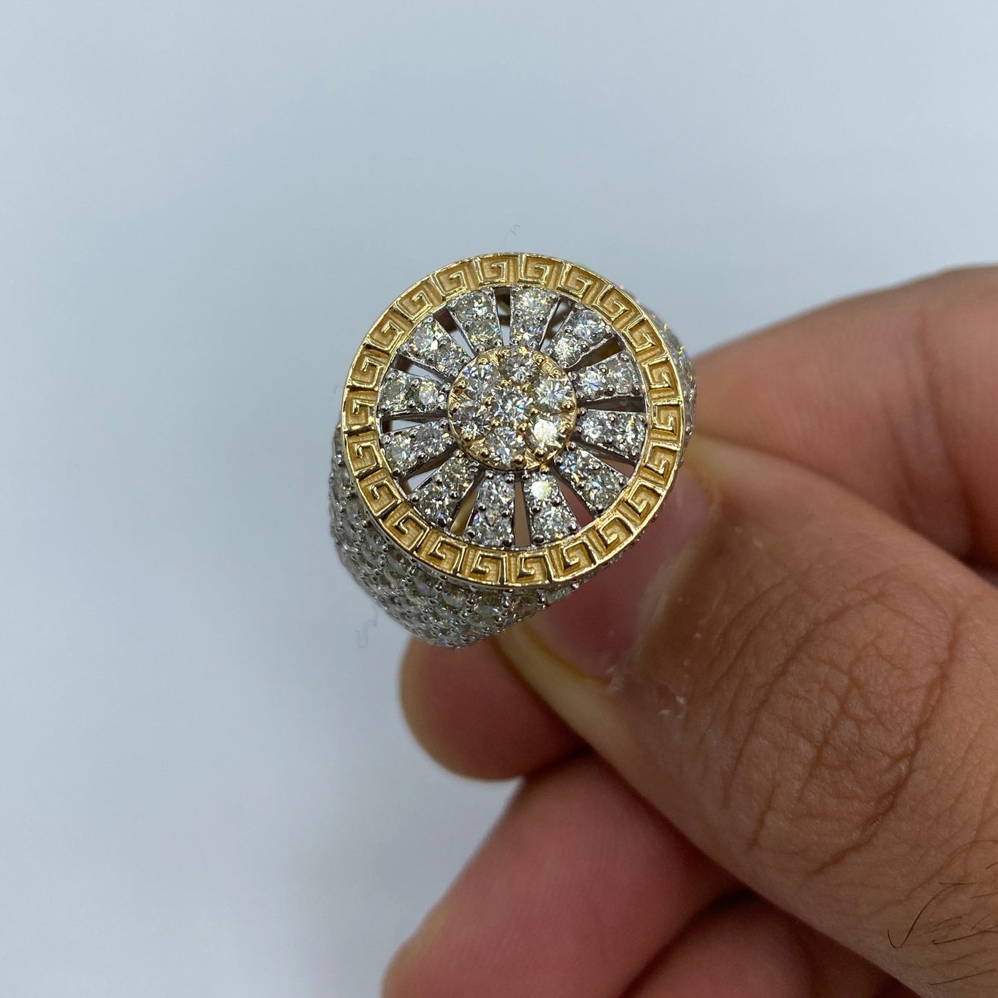 14K Circle Web Diamond Ring