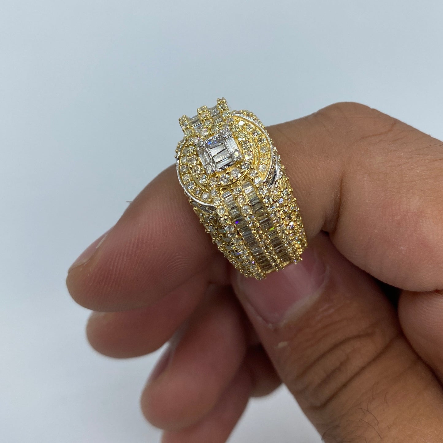 14K Diamond Baguette Castle Ring