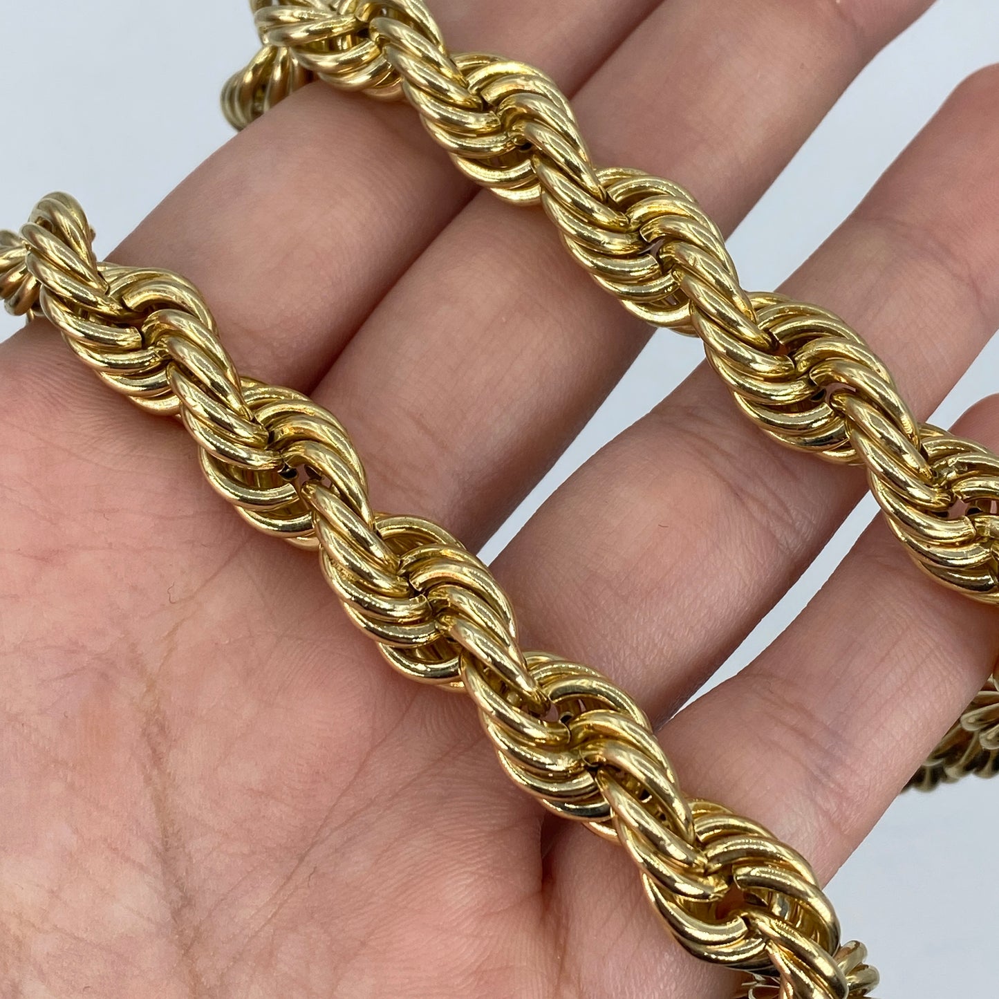 10K 10MM Bold Rope Chain 23"