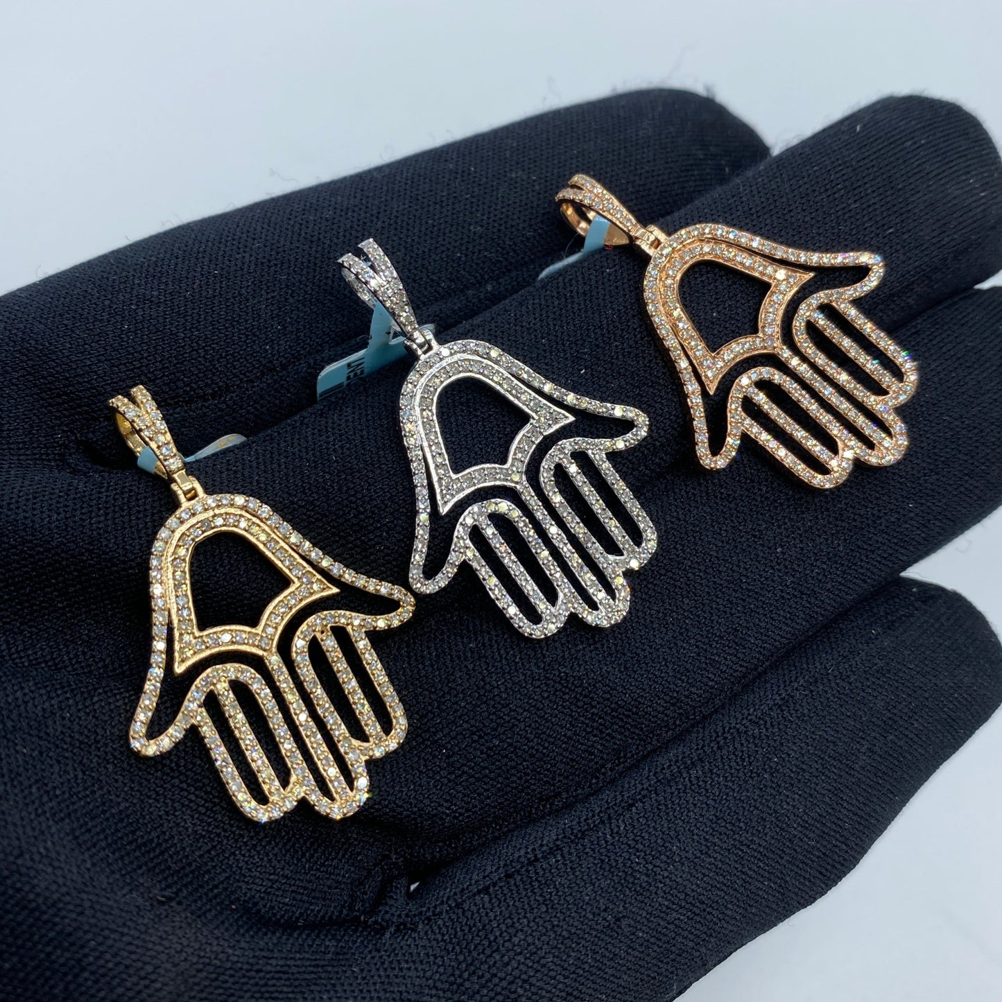 14K Hamsa Diamond Pendant