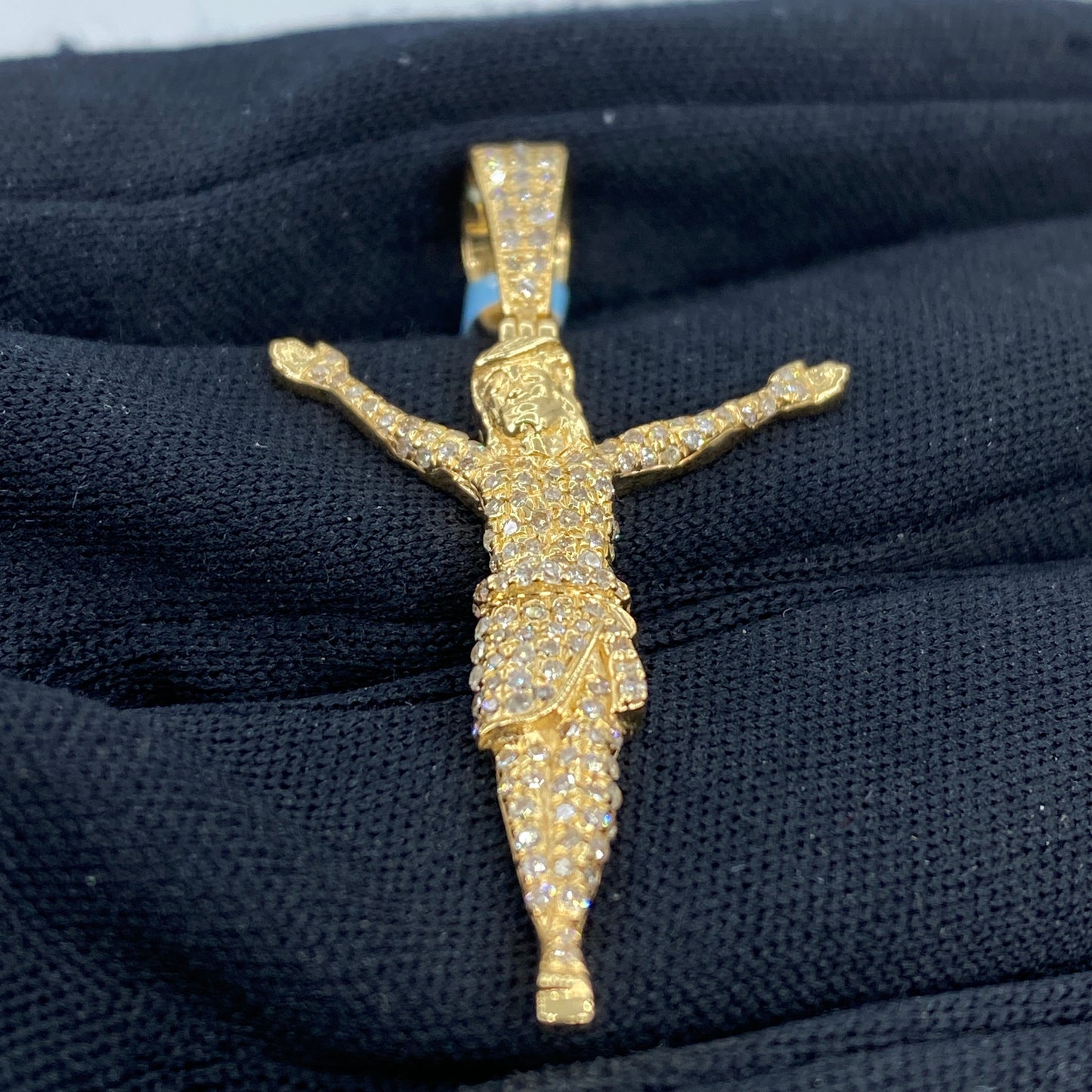 14K Crucified Jesus Diamond Pendant