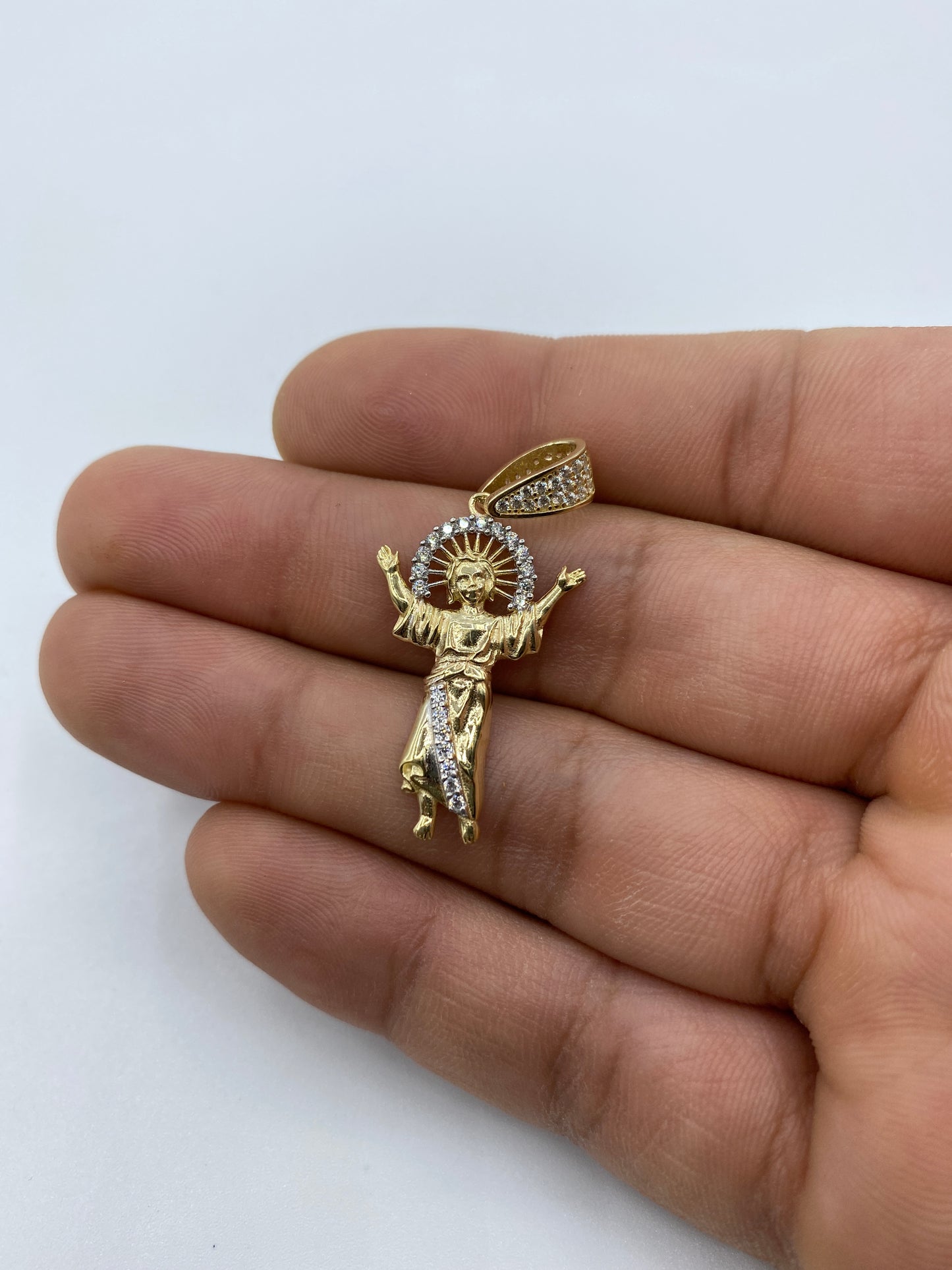 14K Baby Jesus Pendant 1.5"