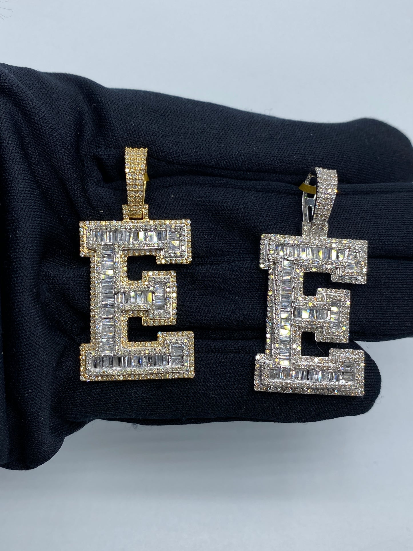 Initial E Baguette Pendant