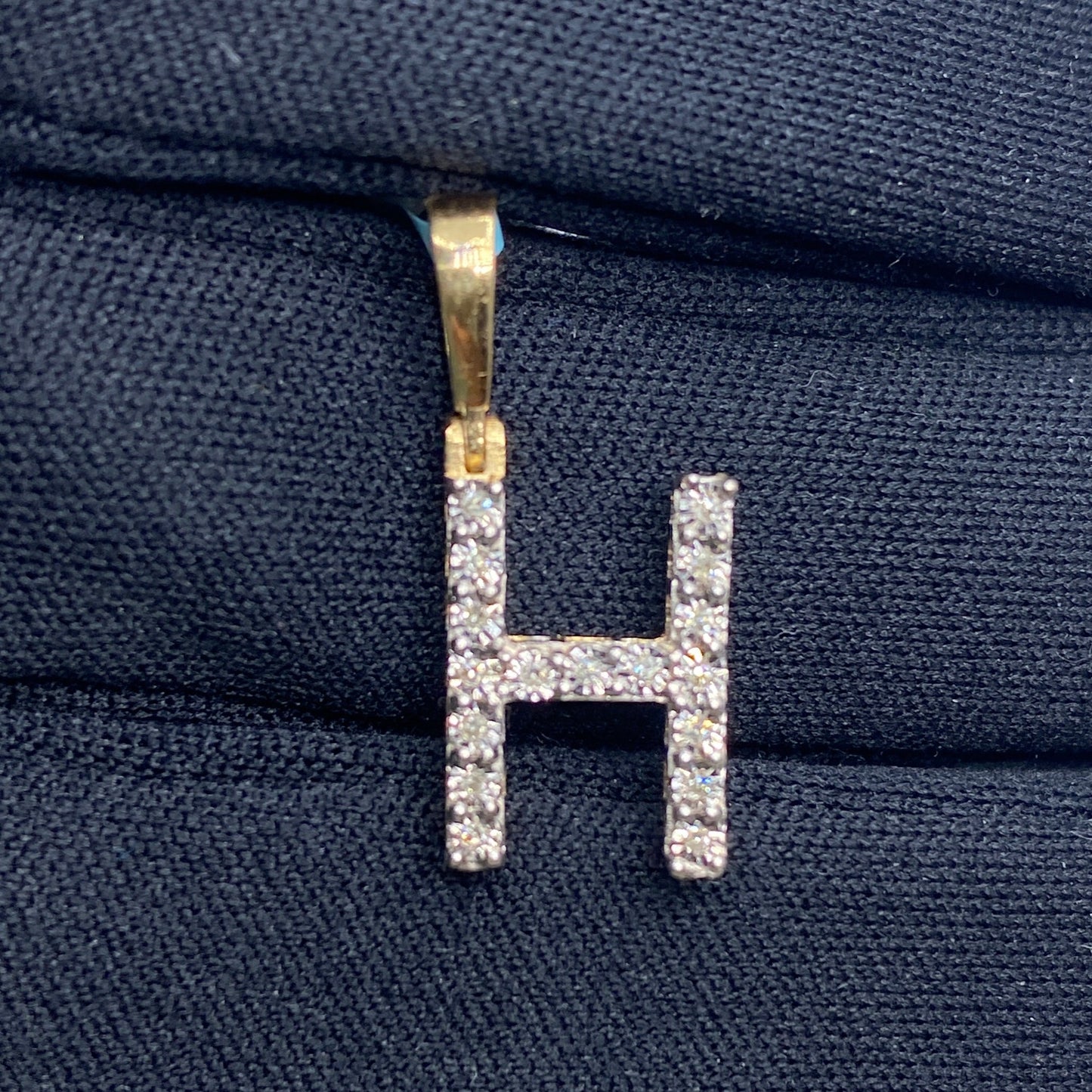 14k Single Stone Initial H Pendant
