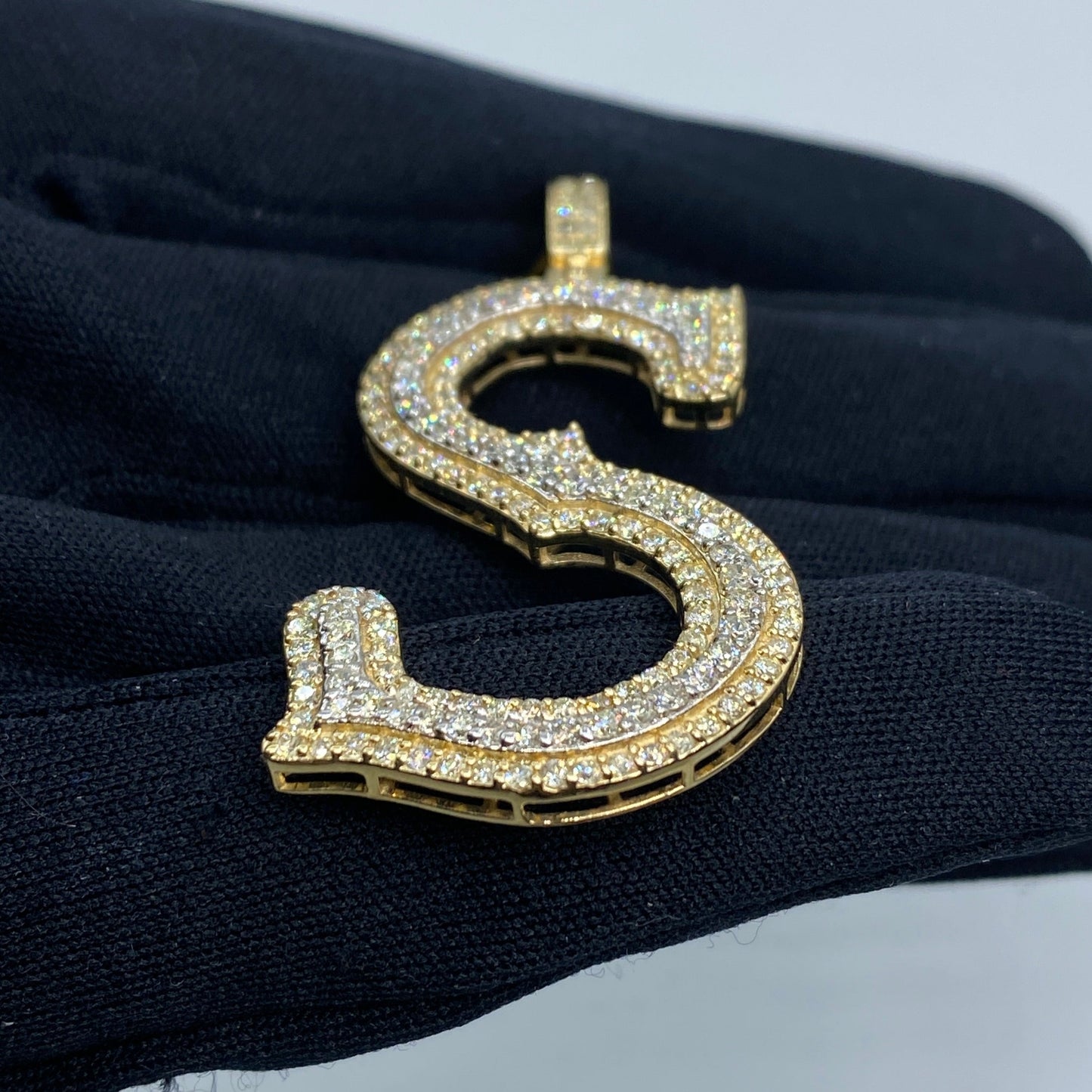 Initial S Old English Pendant