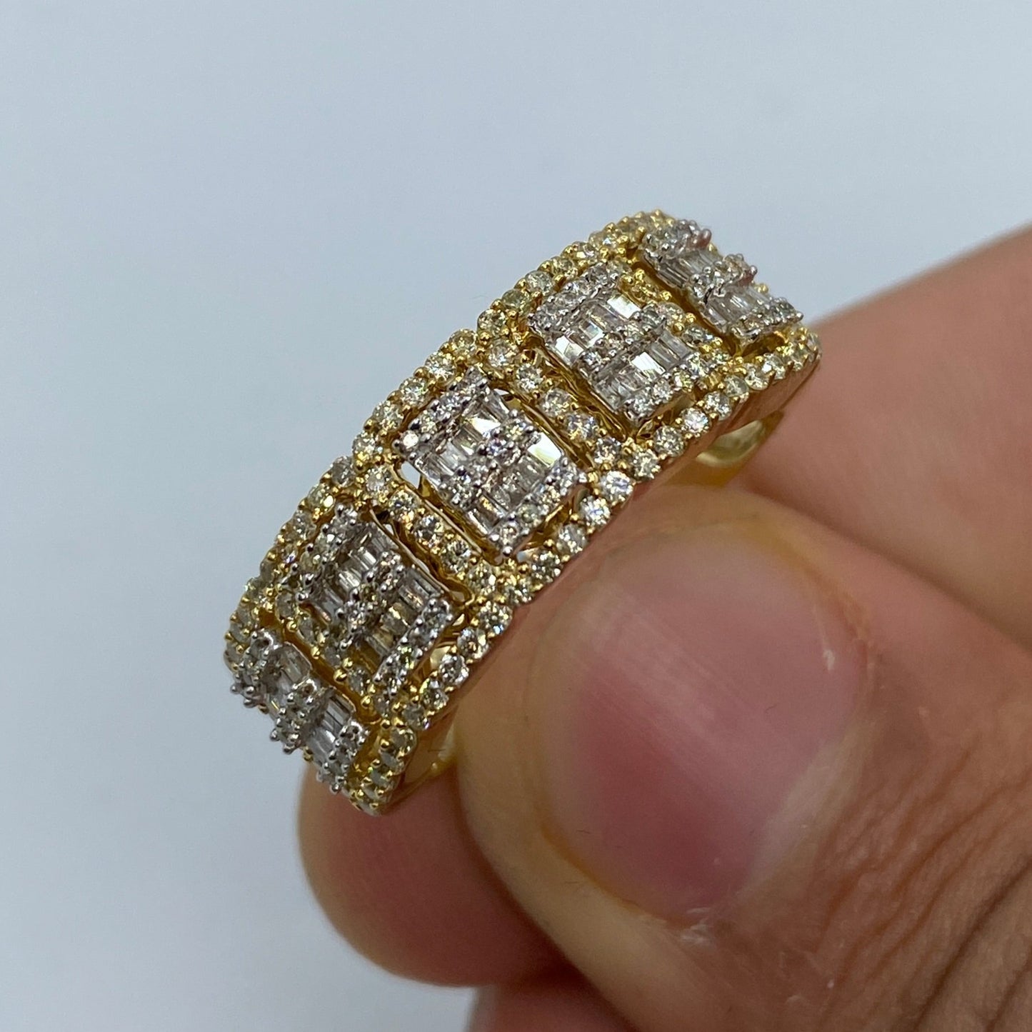 14K French Diamond Baguette Ring