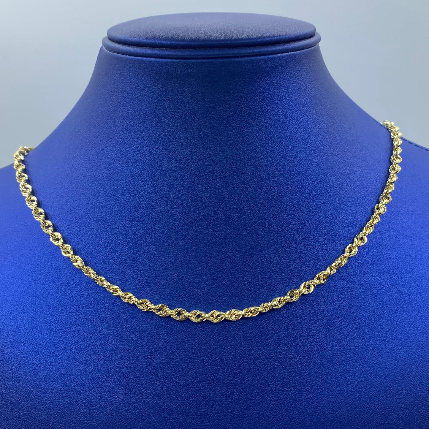 Rope Chain Necklace Real 14K Yellow Gold 16-24"