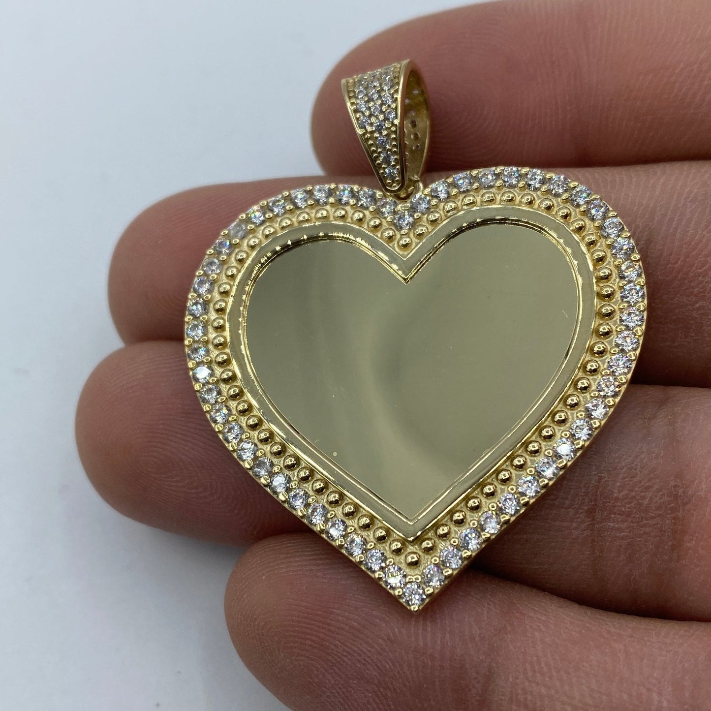 10K Heart Picture Photo Pendant