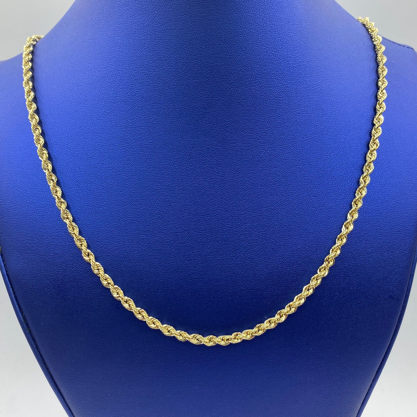 Rope Chain Necklace Real 14K Yellow Gold 16-24"