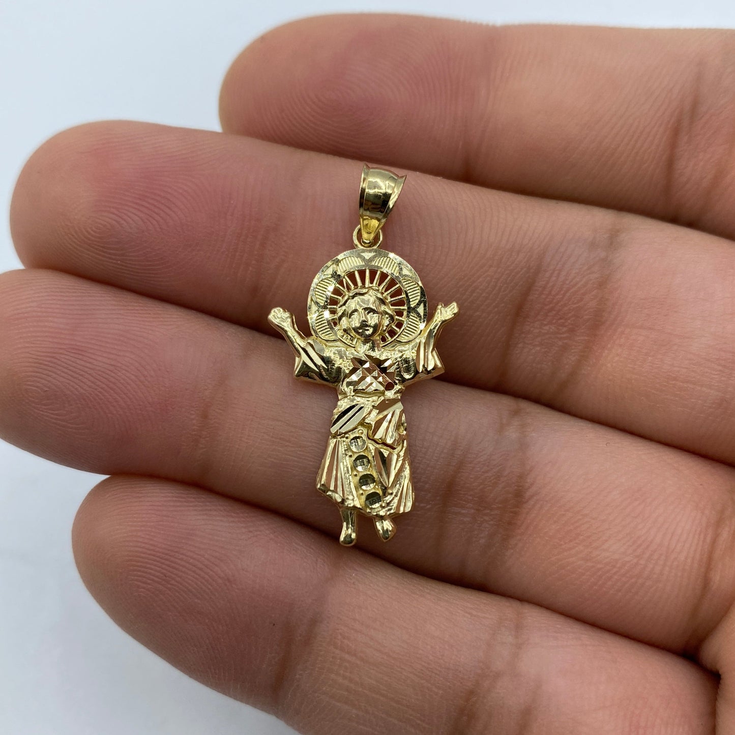 14K Baby Jesus Pendant 1.2"