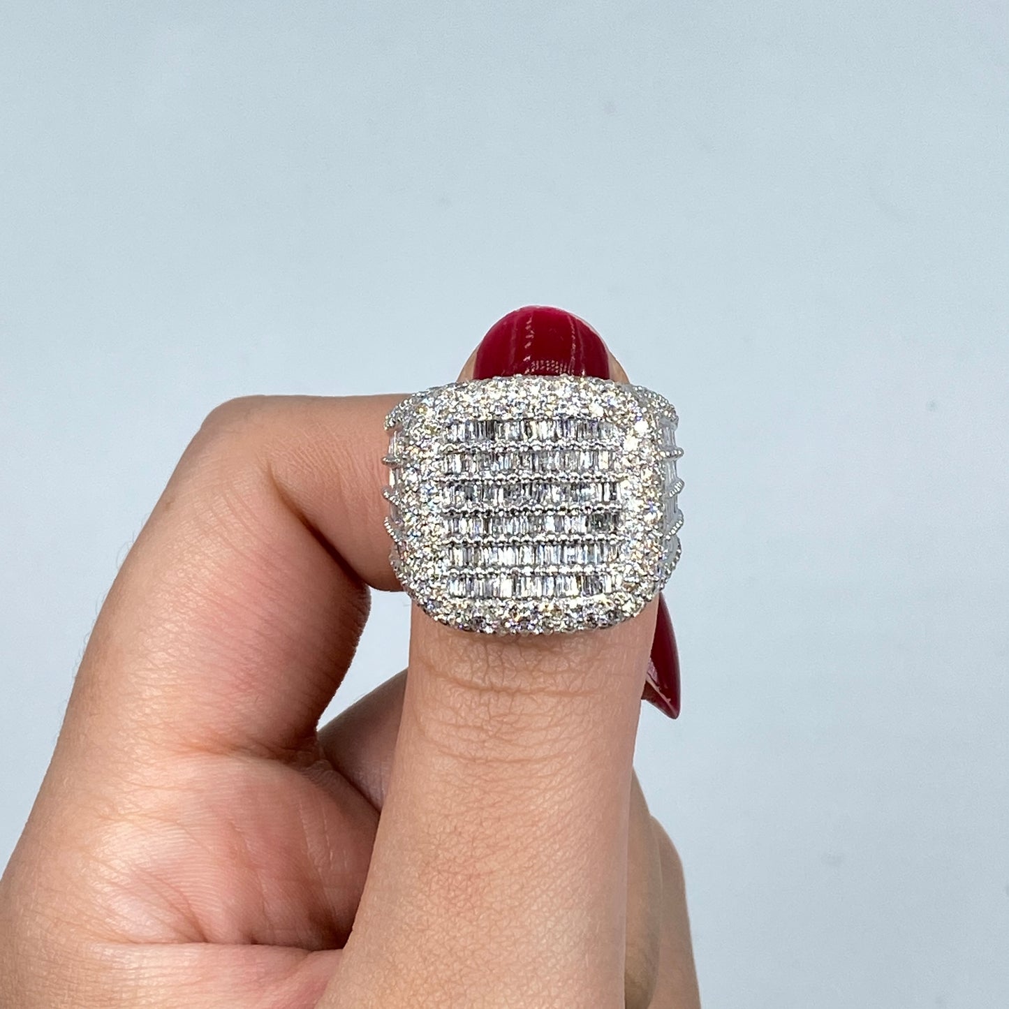 14K Jumbo Stacked Diamond Baguette Ring