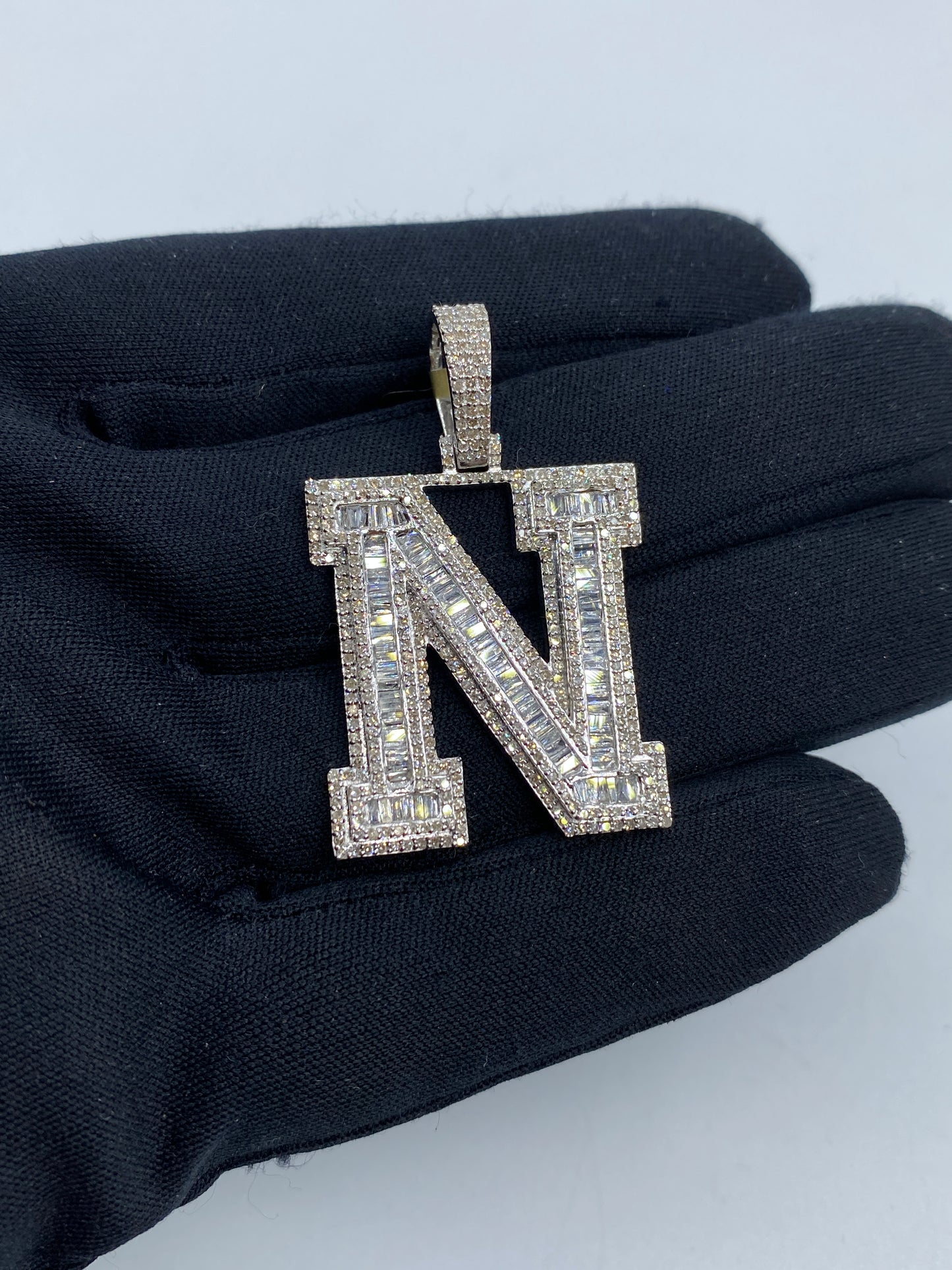 Initial N Baguette Pendant