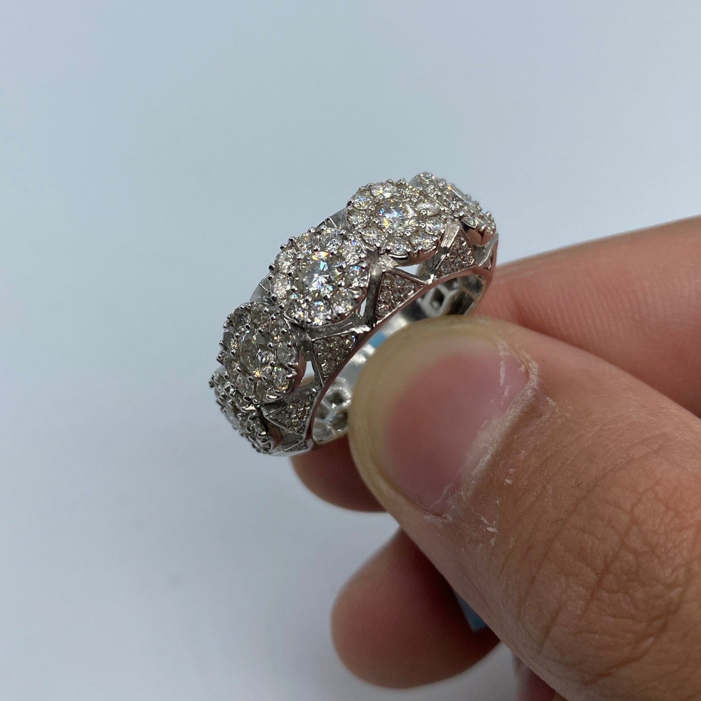 14K Space Flower Diamond Ring 3.5ct