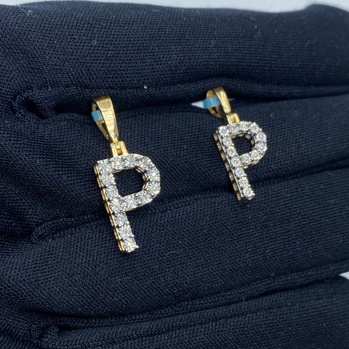 14k Single Stone Initial P Pendant