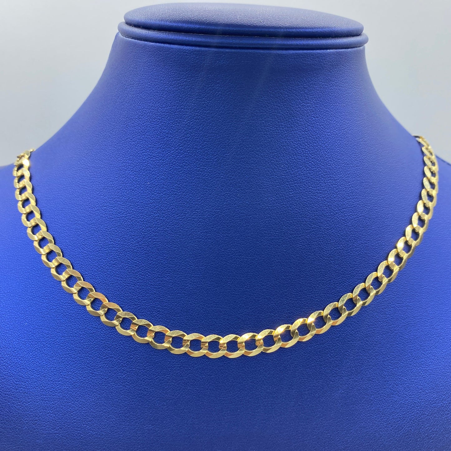 14K 7MM Flat Cuban Link Chain 18-26"