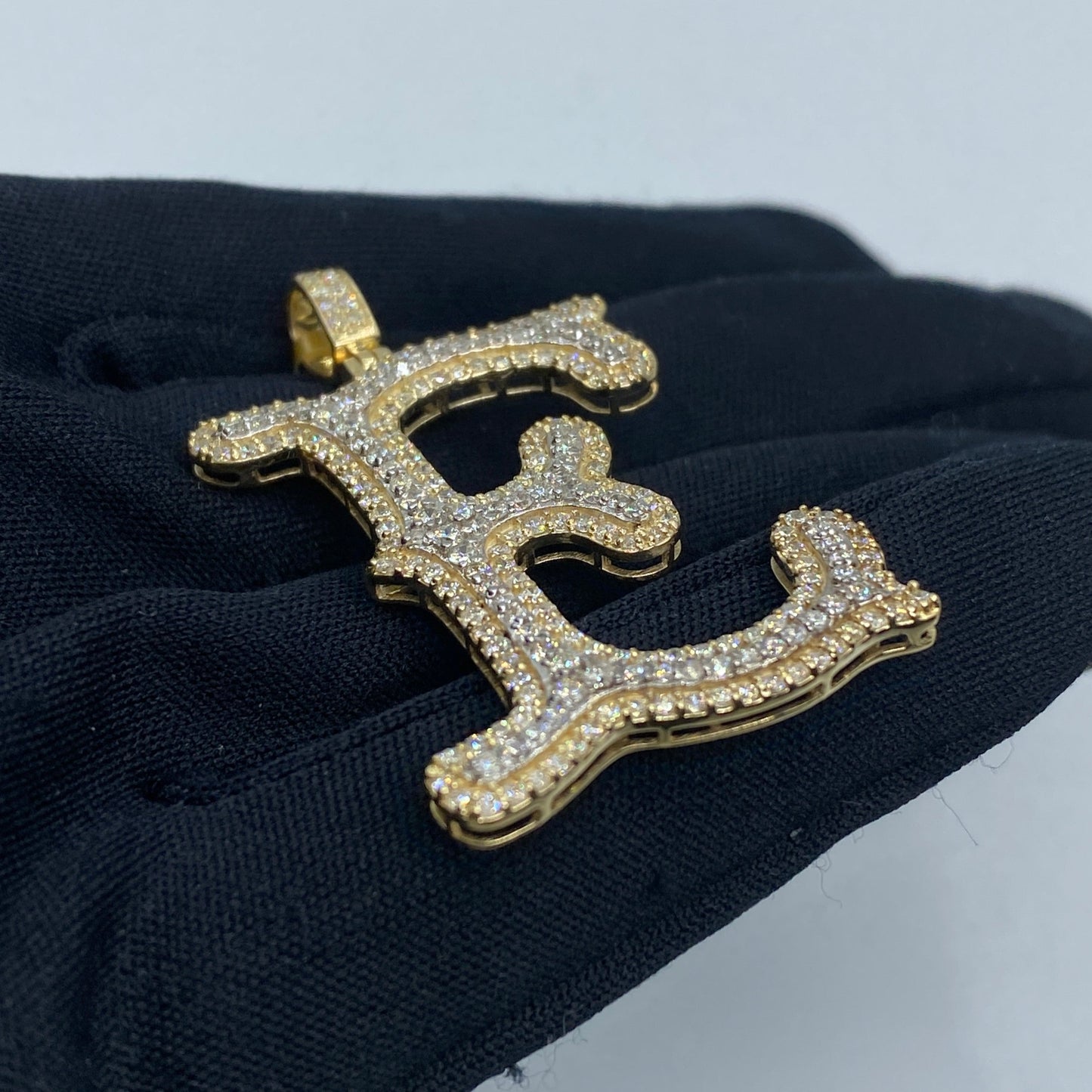 Initial E Old English Pendant