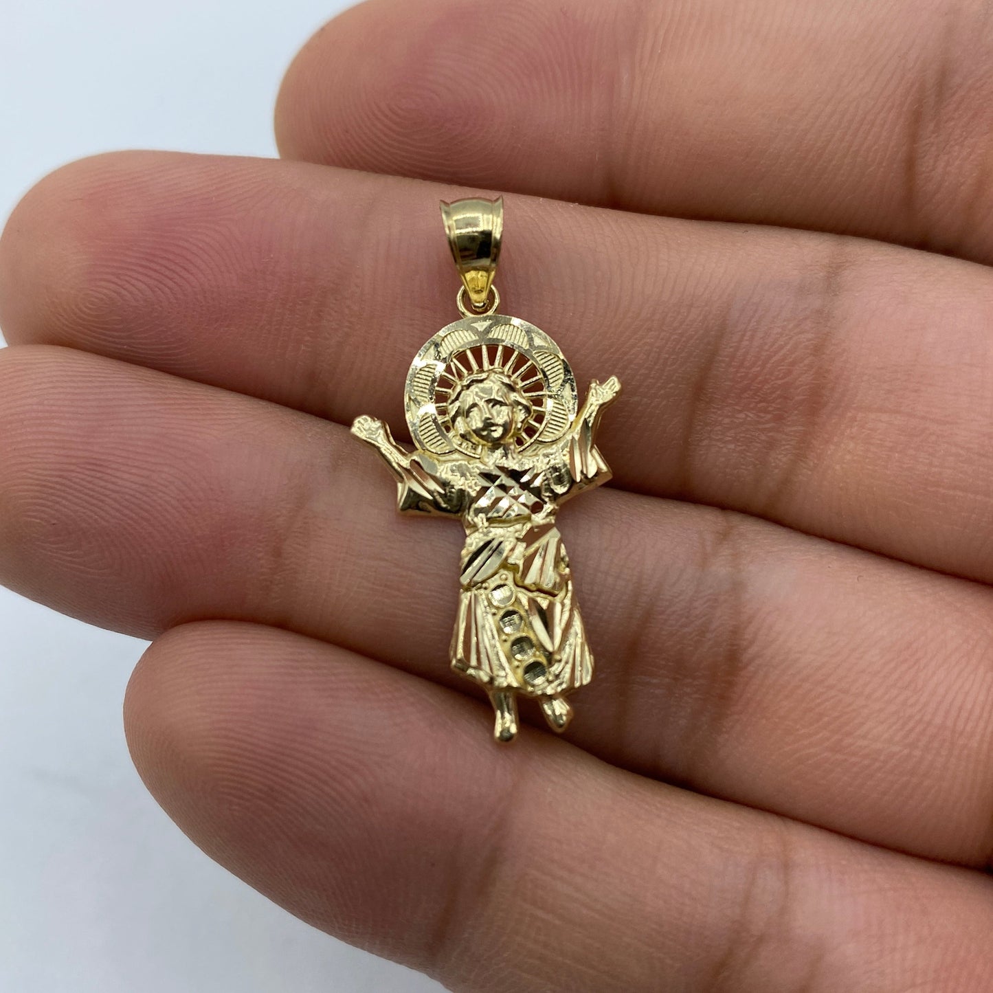 14K Baby Jesus Pendant 1.2"