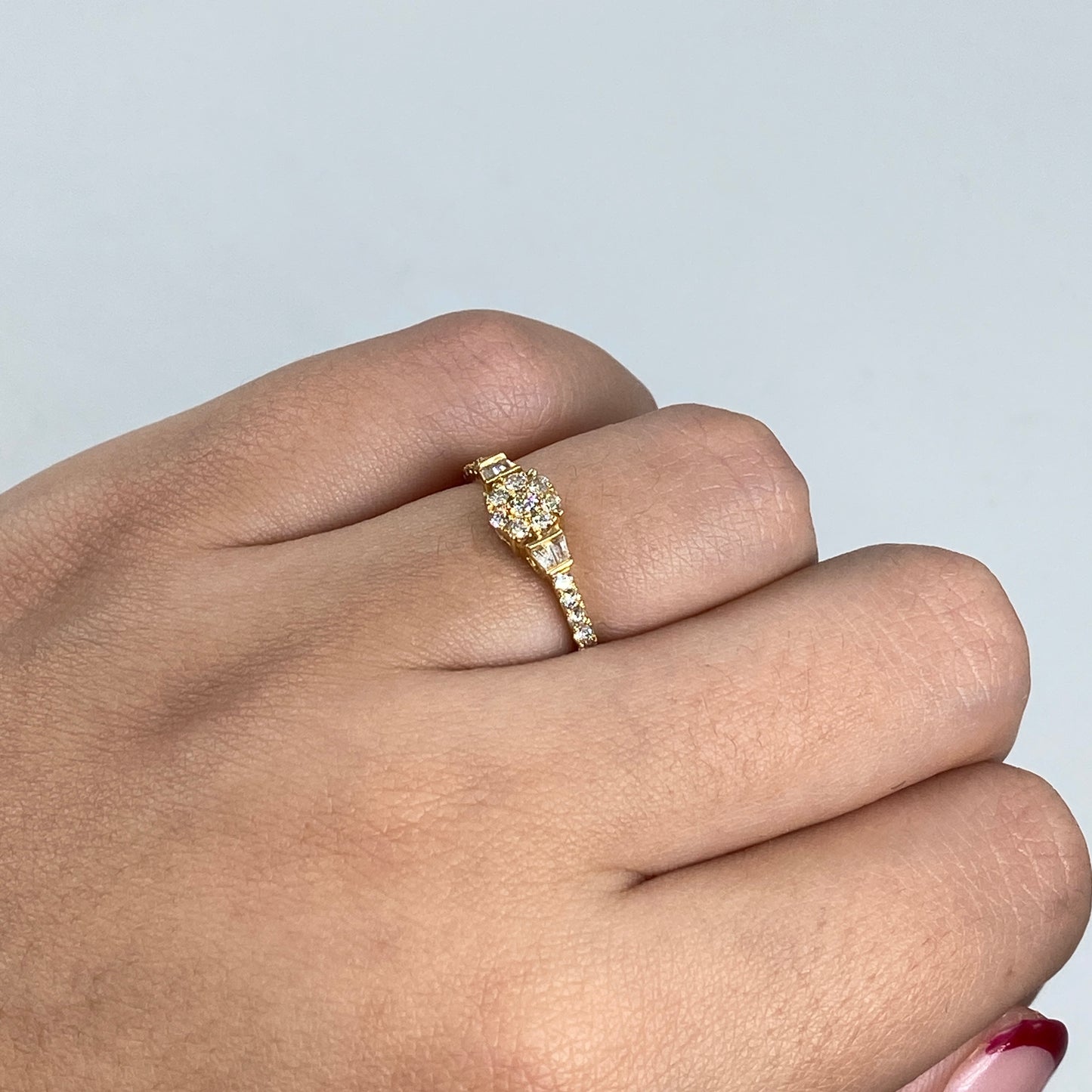 14K Baguette Diamond Unity Engagement Ring