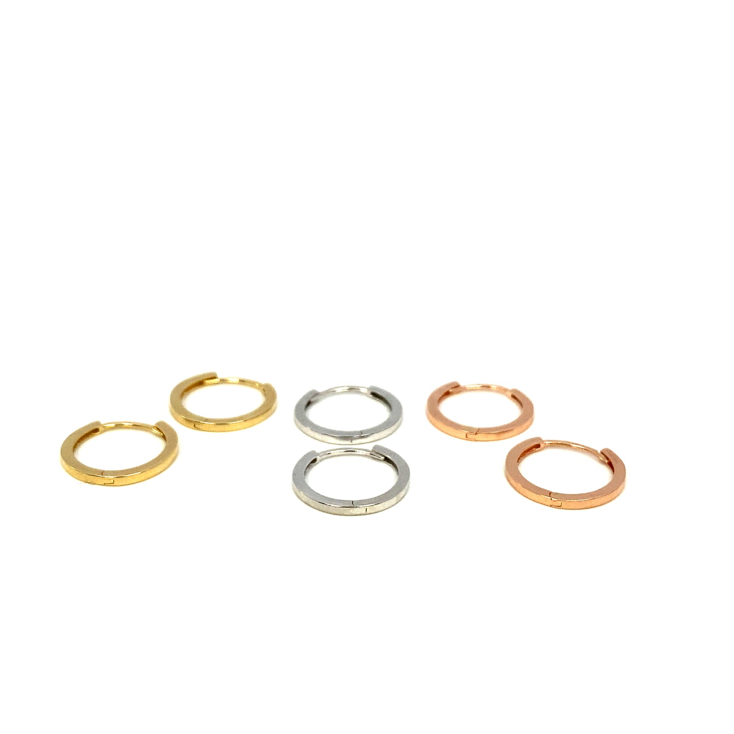 14K Solid Gold Slim Hoop Earrings