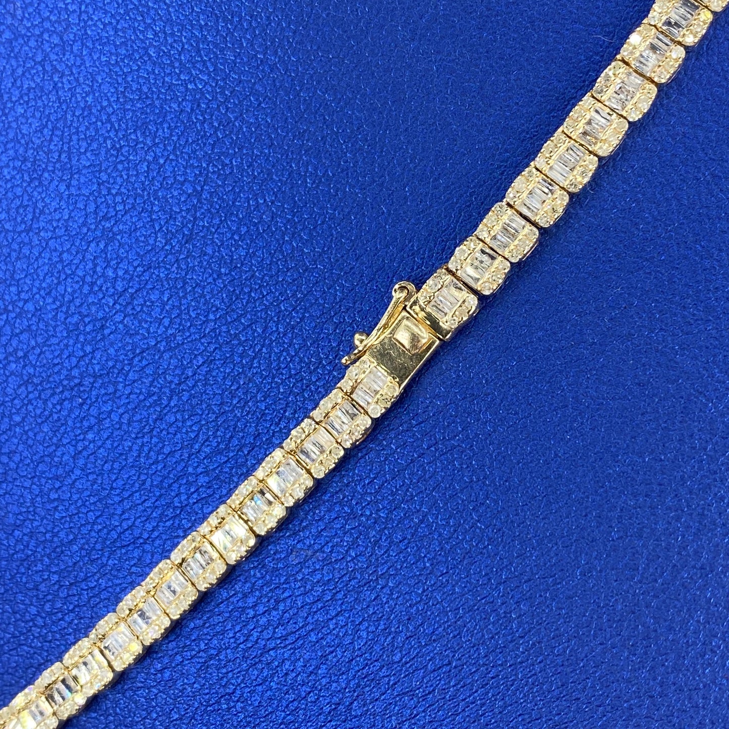 10K 4.3MM Baguette Tennis Chain 20"