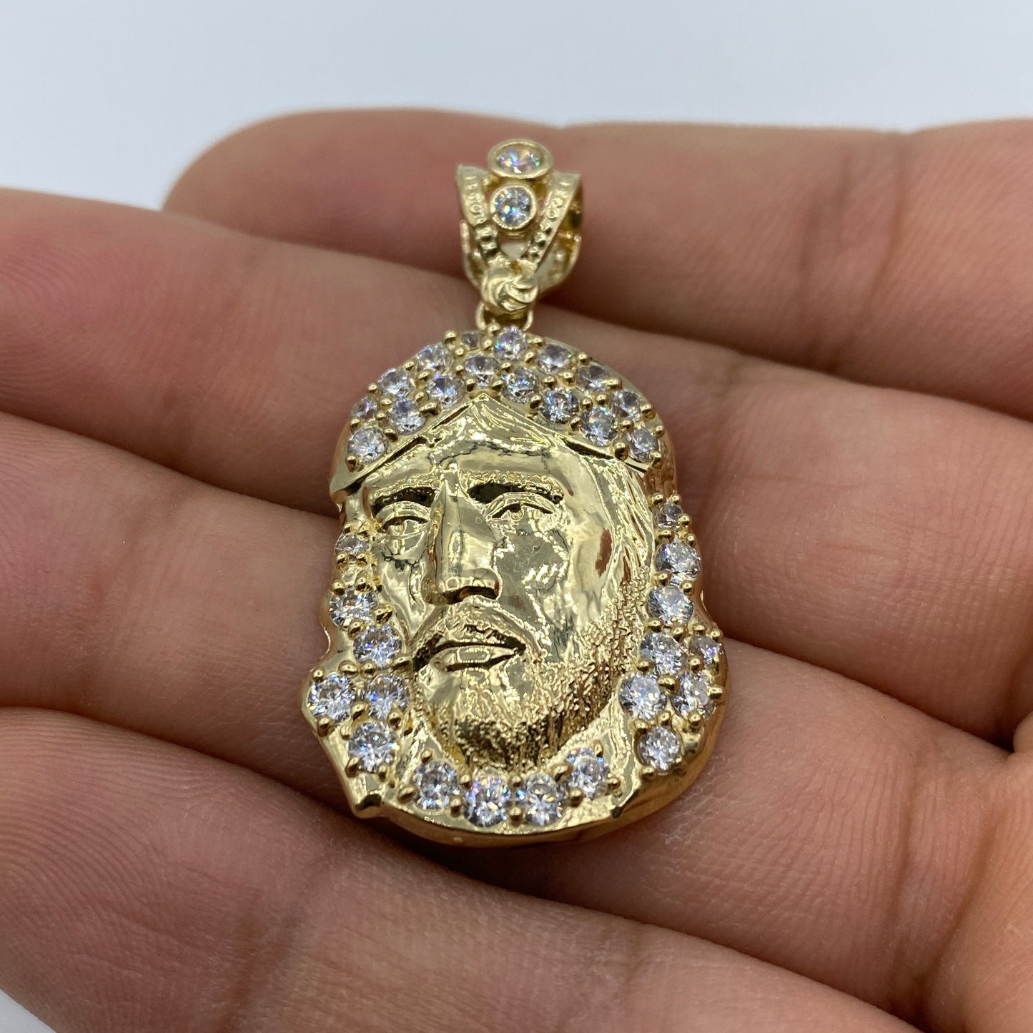 14K Jesus Head Pendant 1.5"